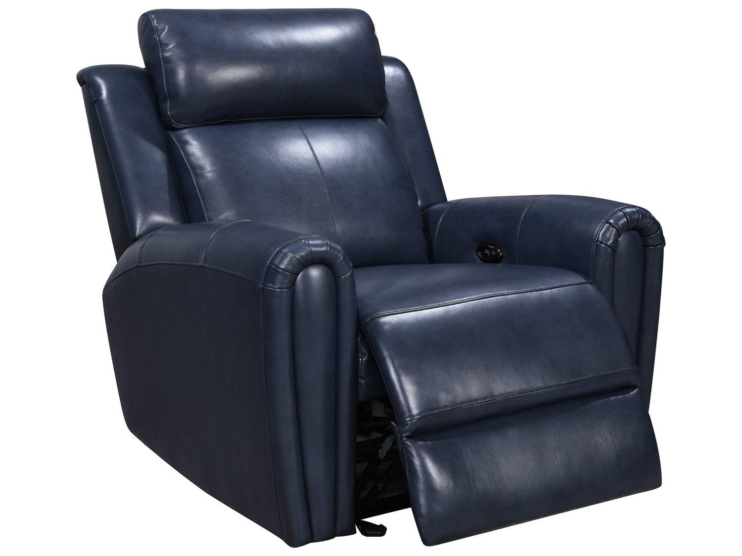 Leather Italia USA Jonathan P1 Glider Recliner 7378Lv Blue