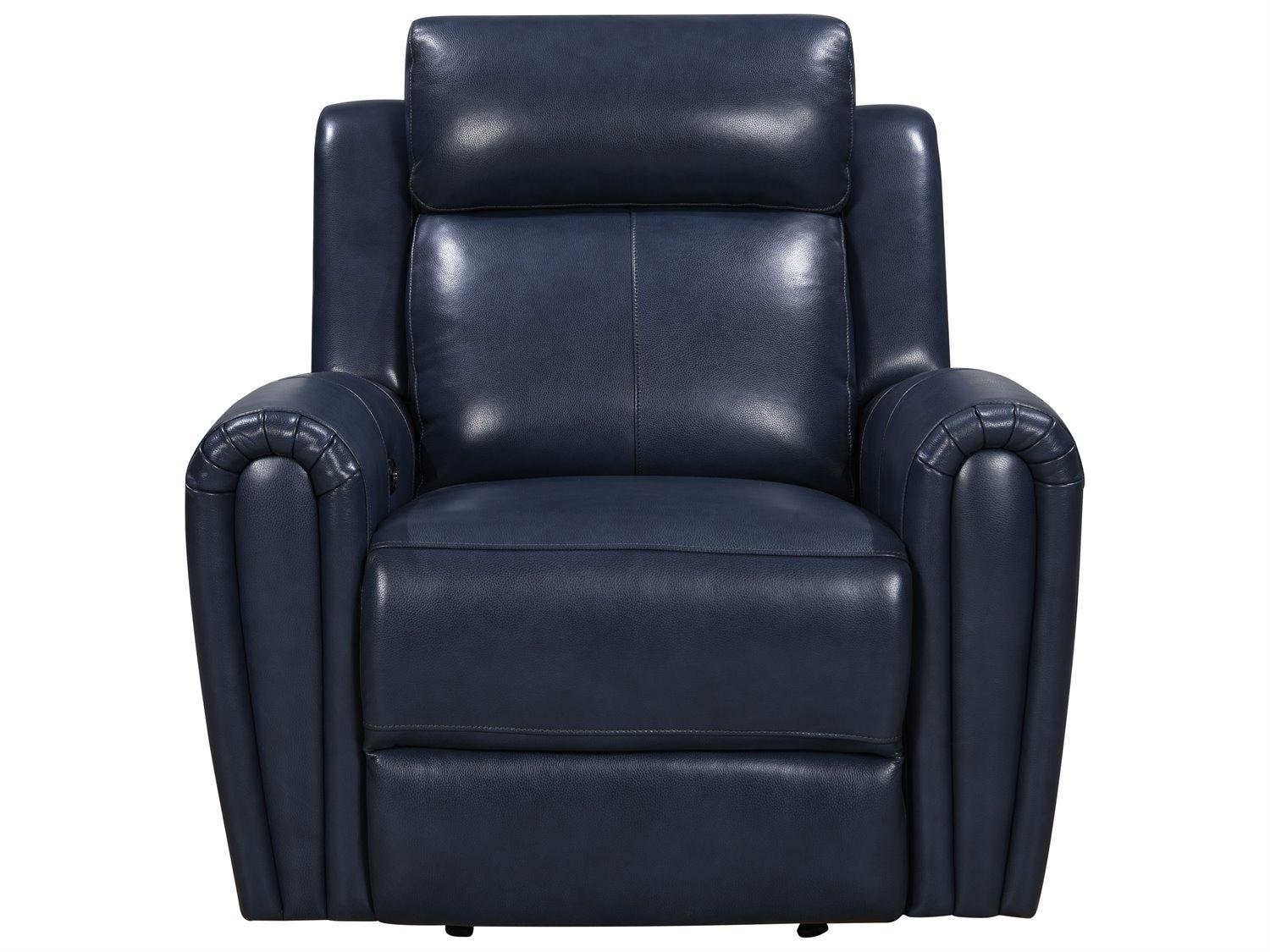 Leather Italia USA Jonathan P1 Glider Recliner 7378Lv Blue