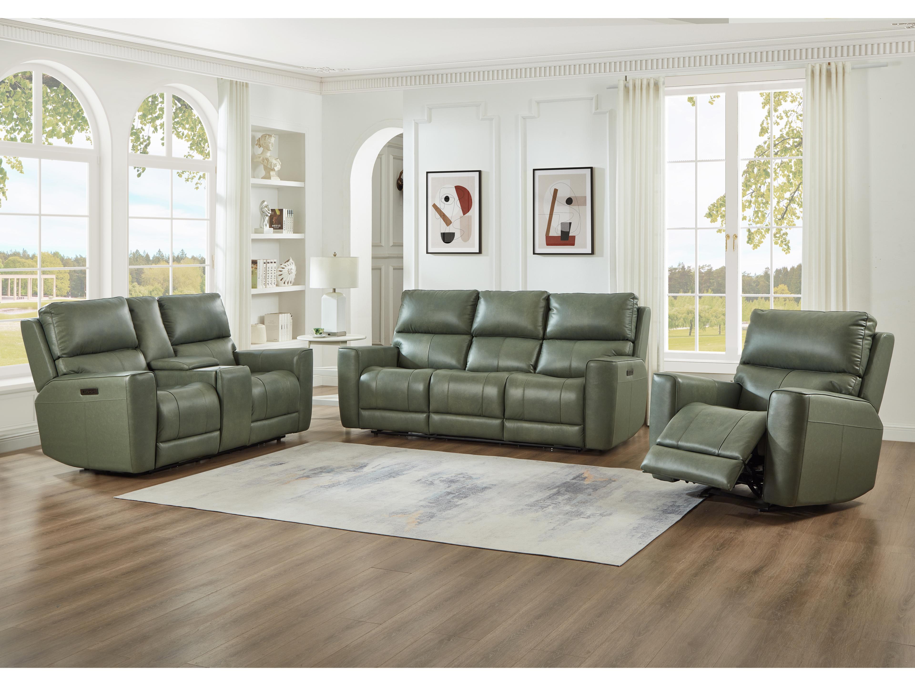 Leather Italia USA Laredo Chair - Glider 2P 1607Lv Sage Moss