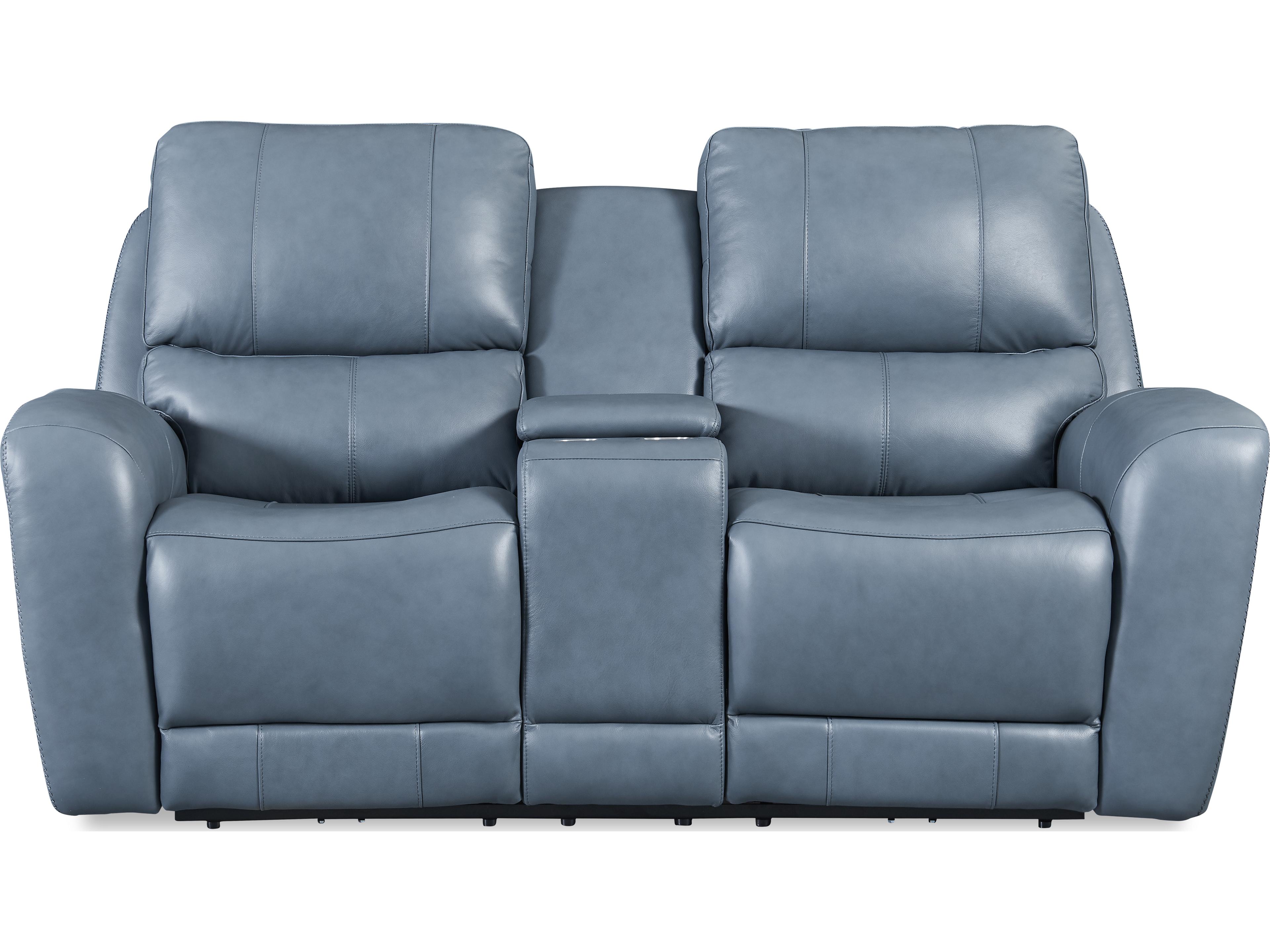 Leather Italia USA Bel Air Loveseat - Console - P2 6027Lv Persian Blue