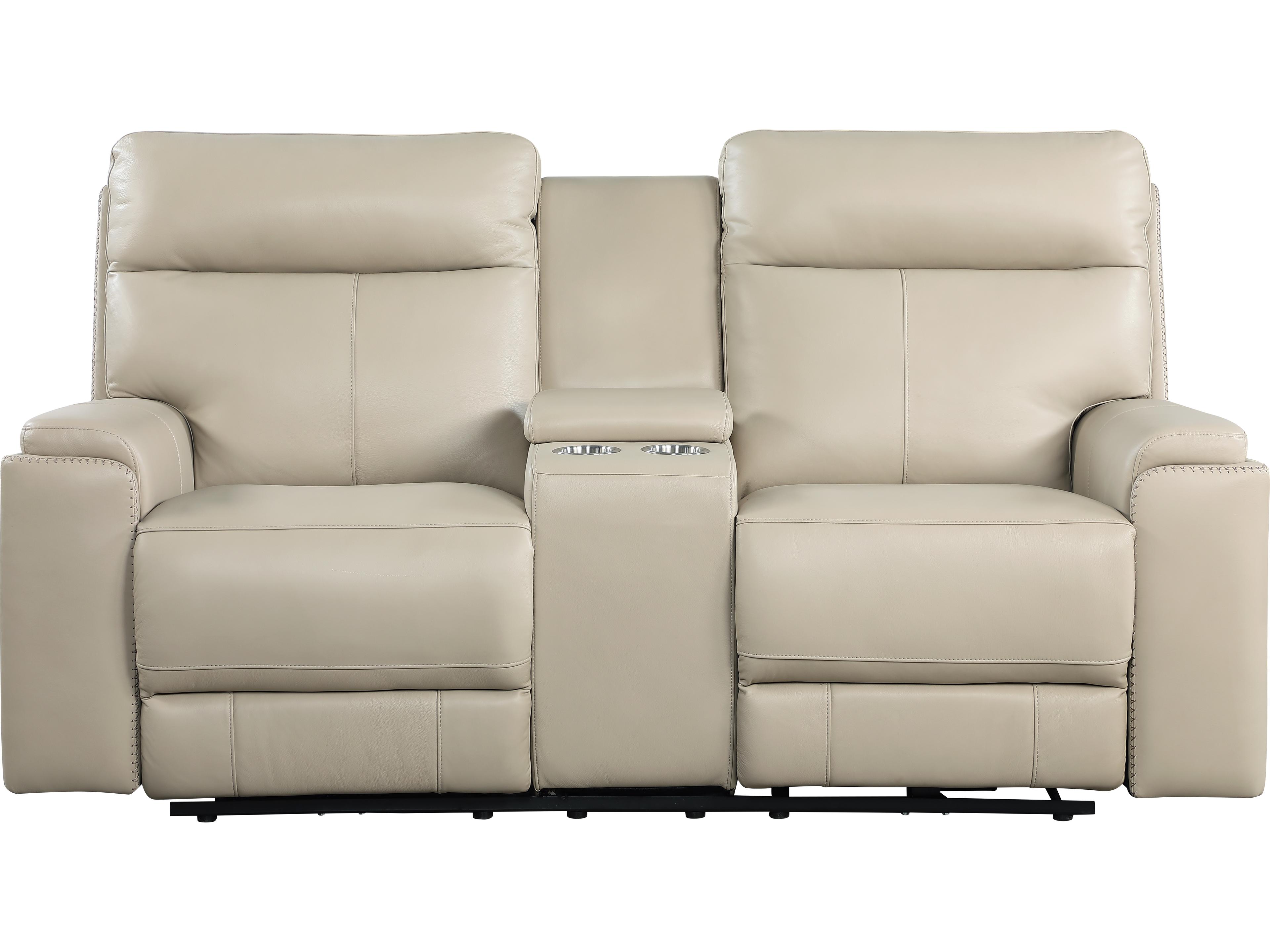 Leather Italia USA Bryant Loveseat - Console - P2 1001Lv Taupe