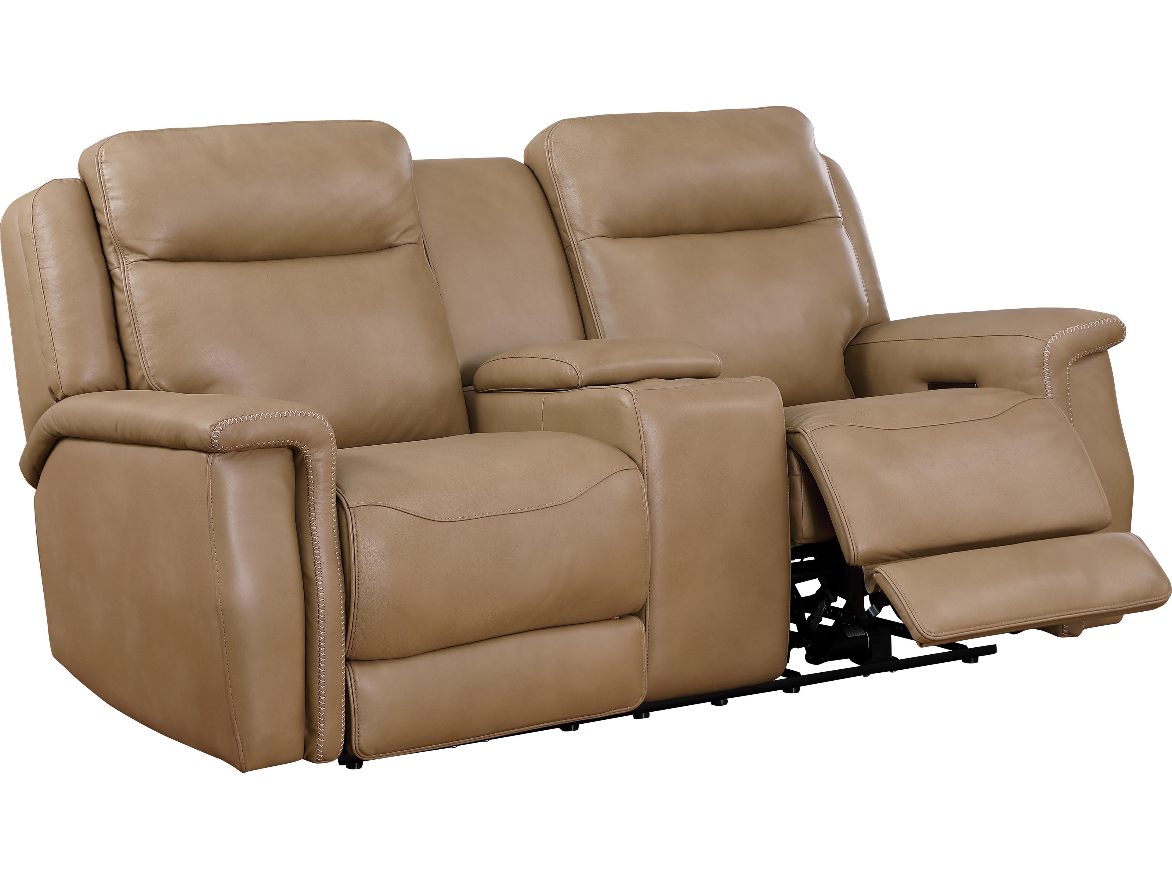 Leather Italia USA Fischer Loveseat - Console - P2 - Zg 1306L Saddle