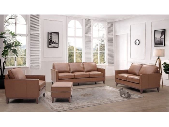 Leather Italia USA Weston Chair 1015S Highland Saddle Leather