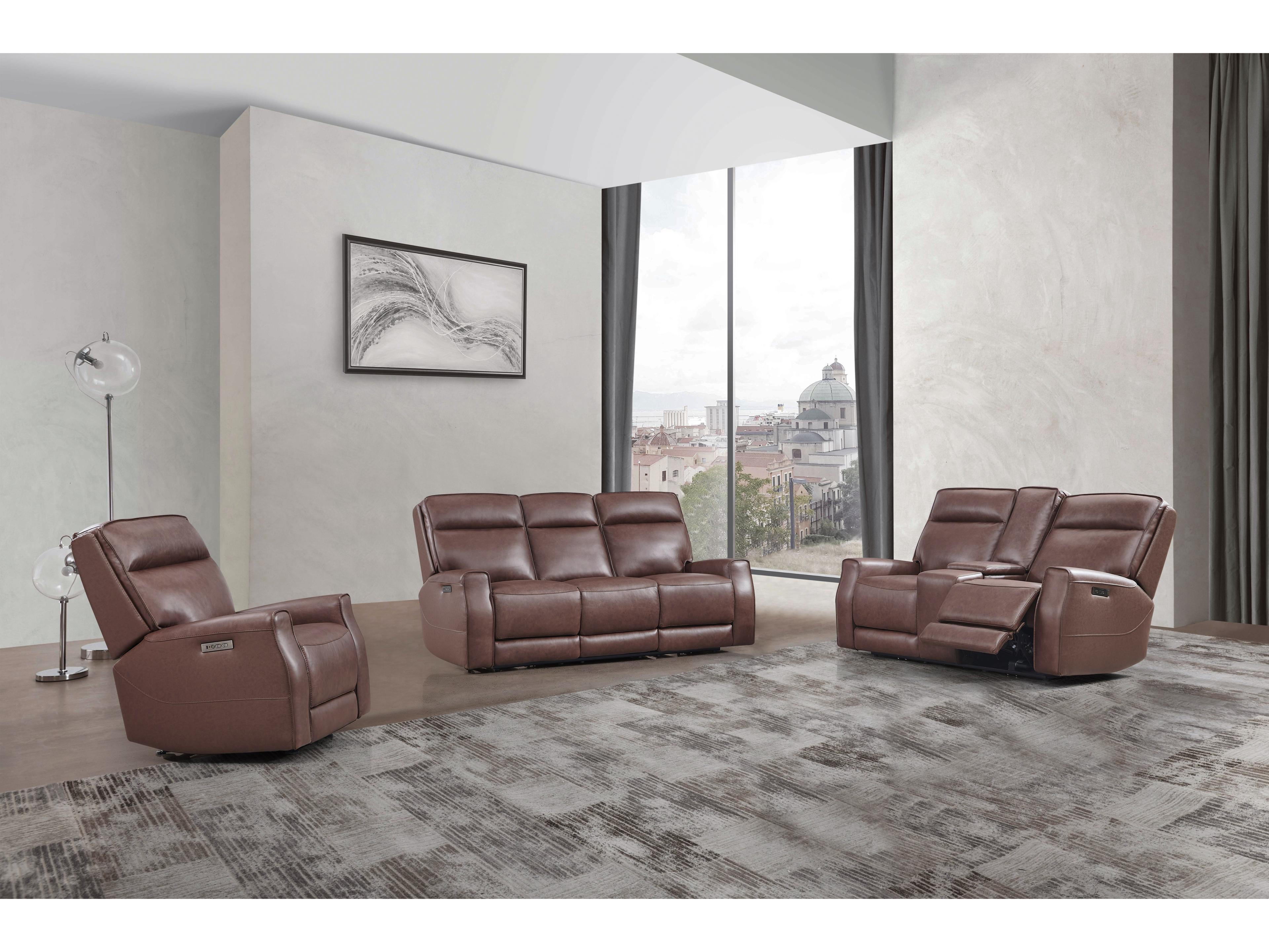 Leather Italia USA Sydney Loveseat - Console - P2 - Zg 1501Lv