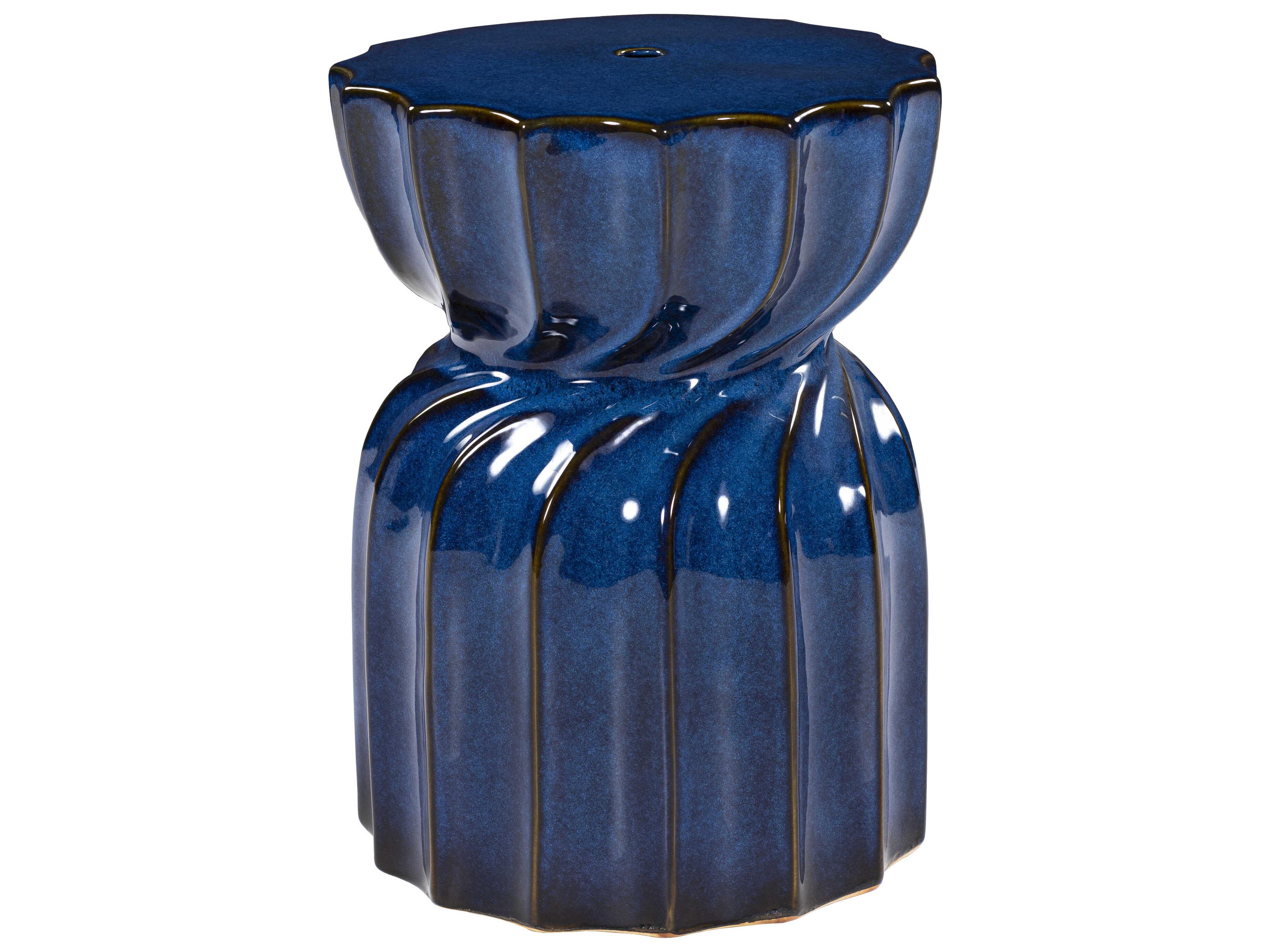 Livabliss by Surya Alexia Blue Accent Stool