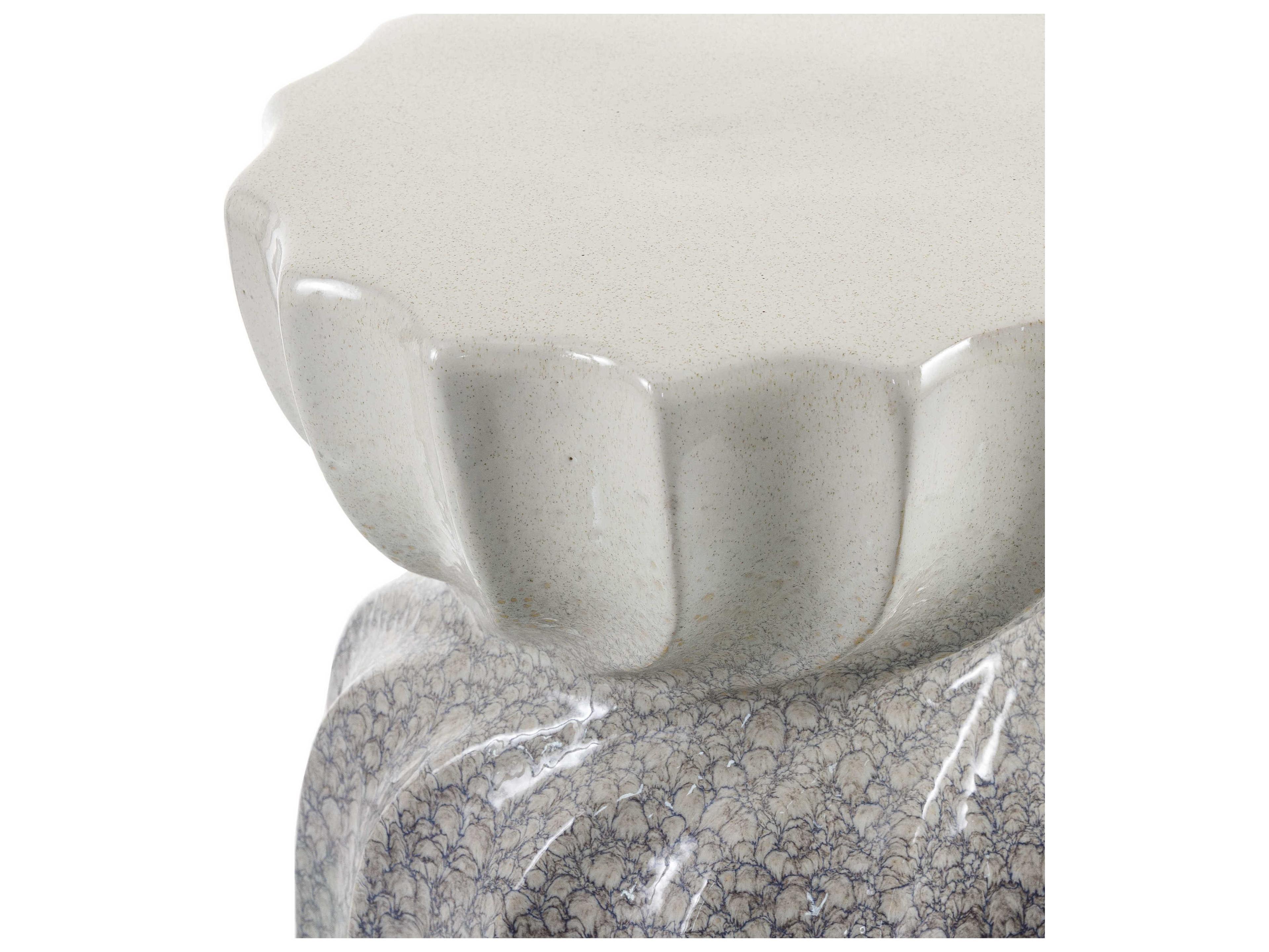 Livabliss by Surya Alexia Blue Cream Garden Stool