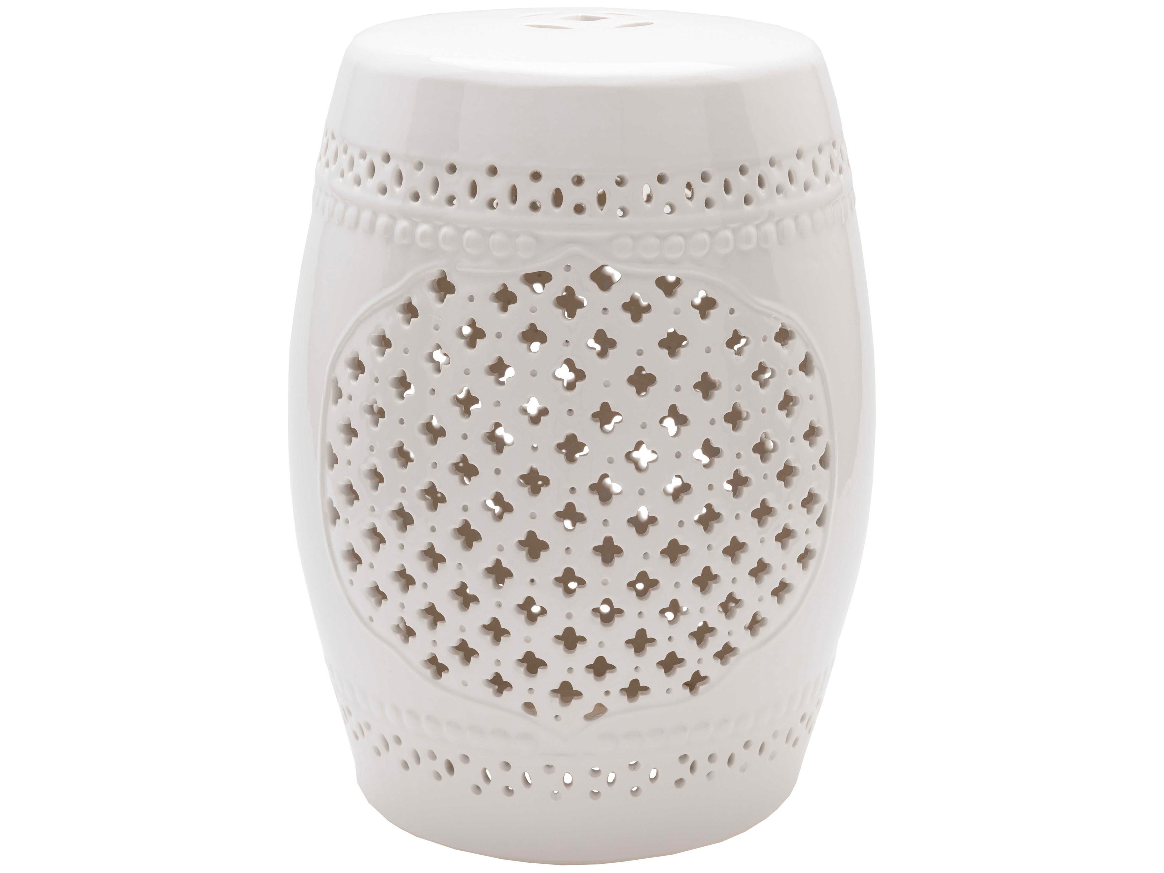 Livabliss by Surya Auburndale White Garden Stool