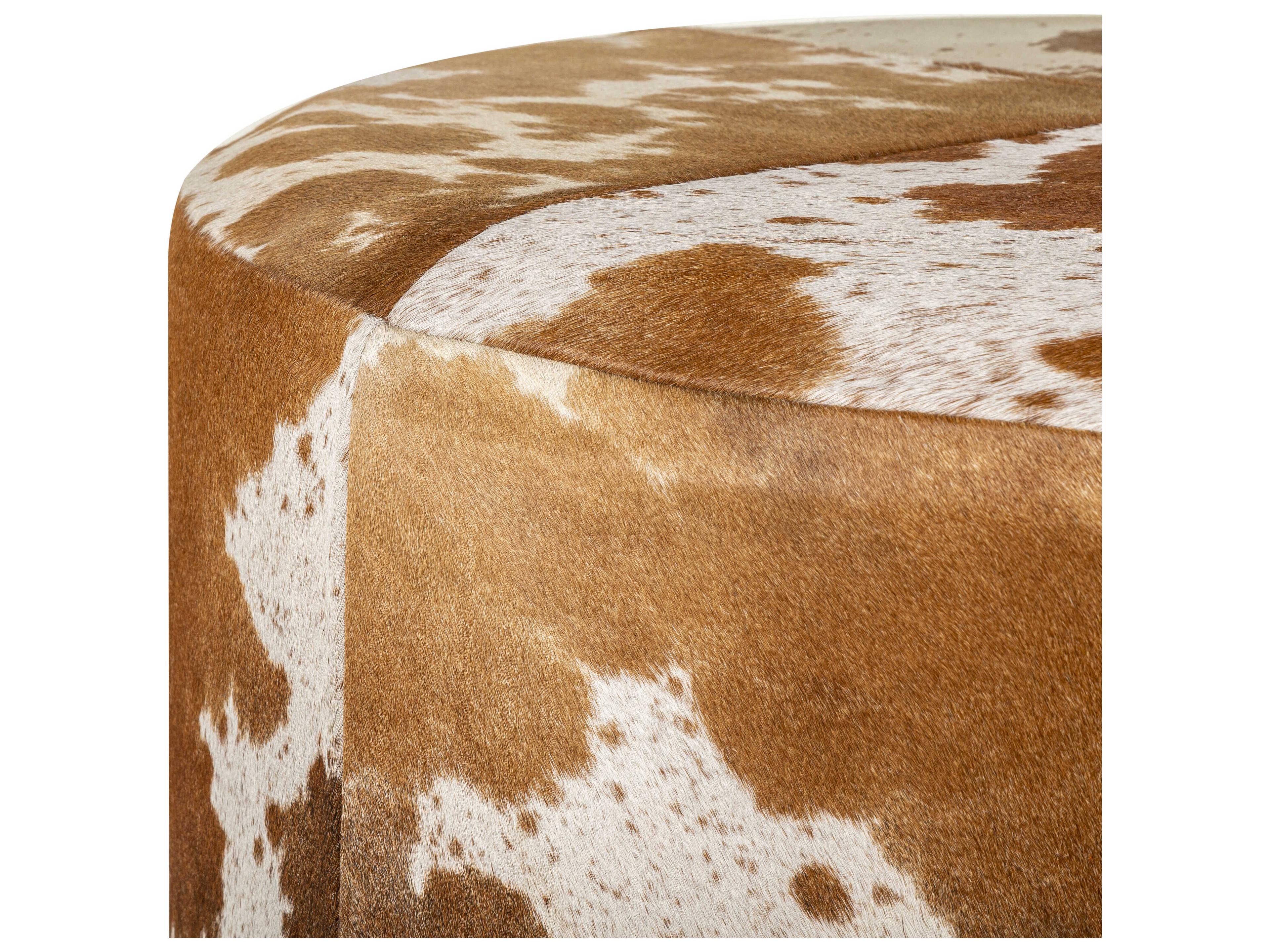 Livabliss by Surya Abilene Pale Pink Brick Sepia Clay Ash Cream Leather Ottoman