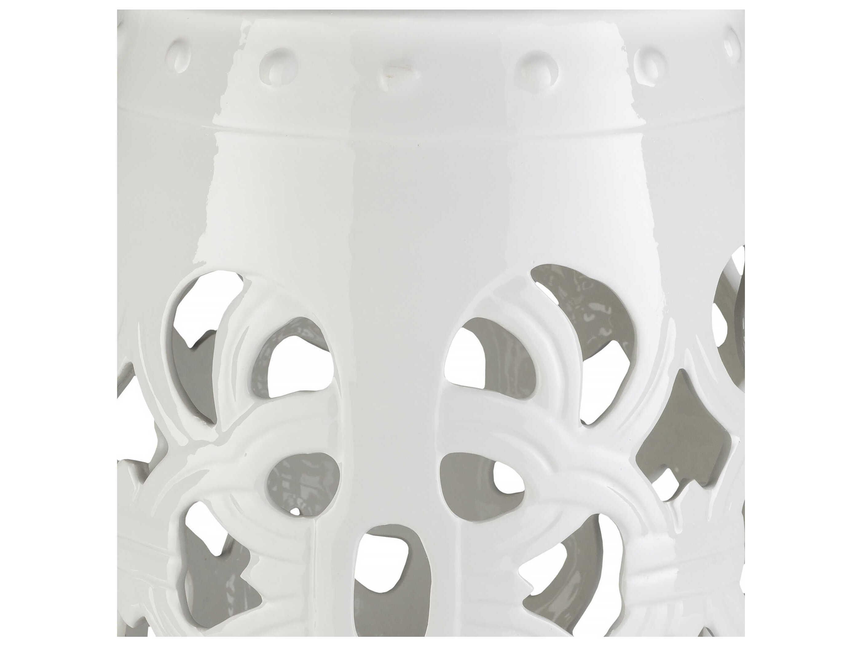 Livabliss by Surya Brinnon White Garden Stool
