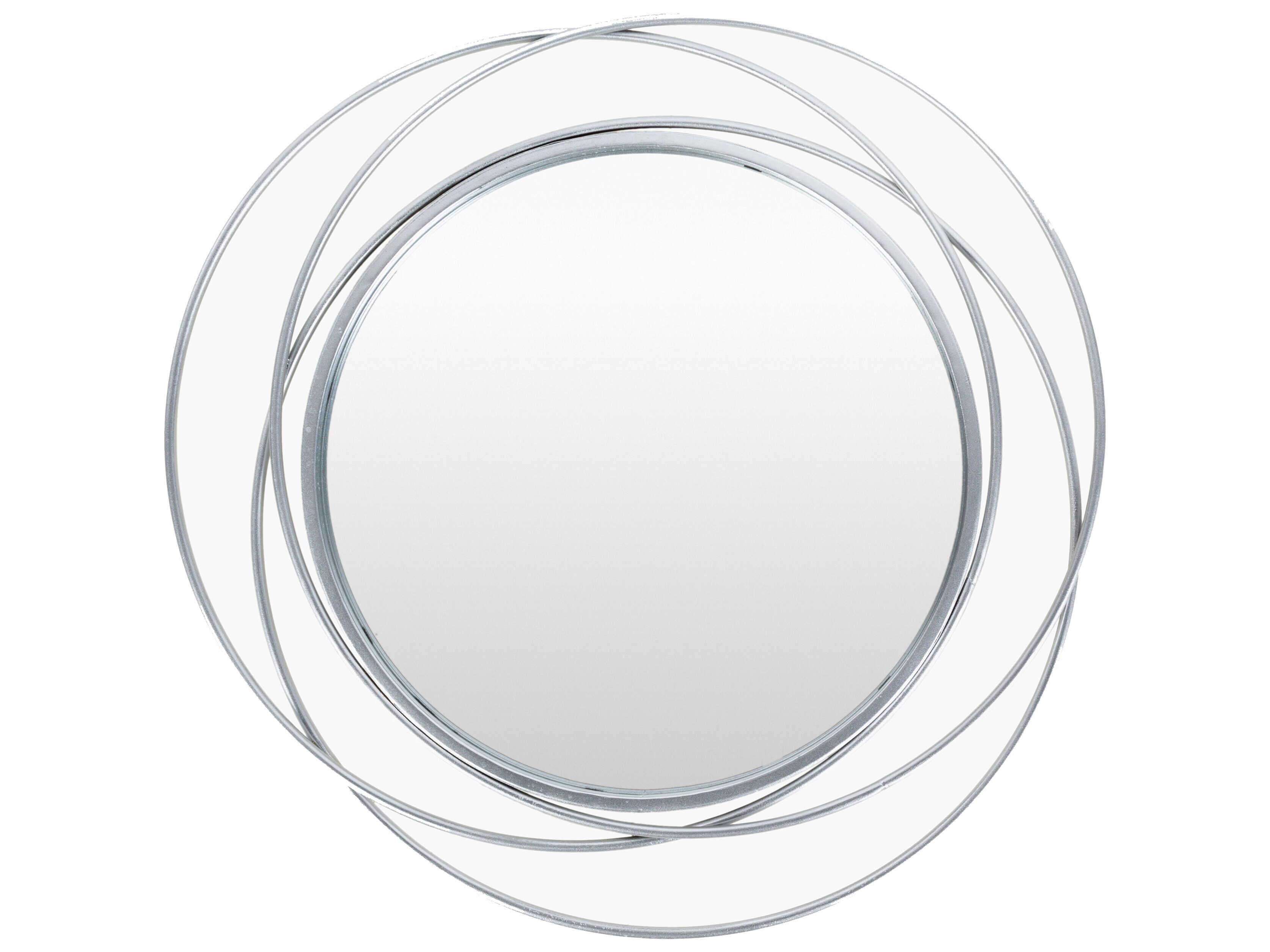 Livabliss by Surya Dixie Painted Metallic Silver Round Wall Mirror