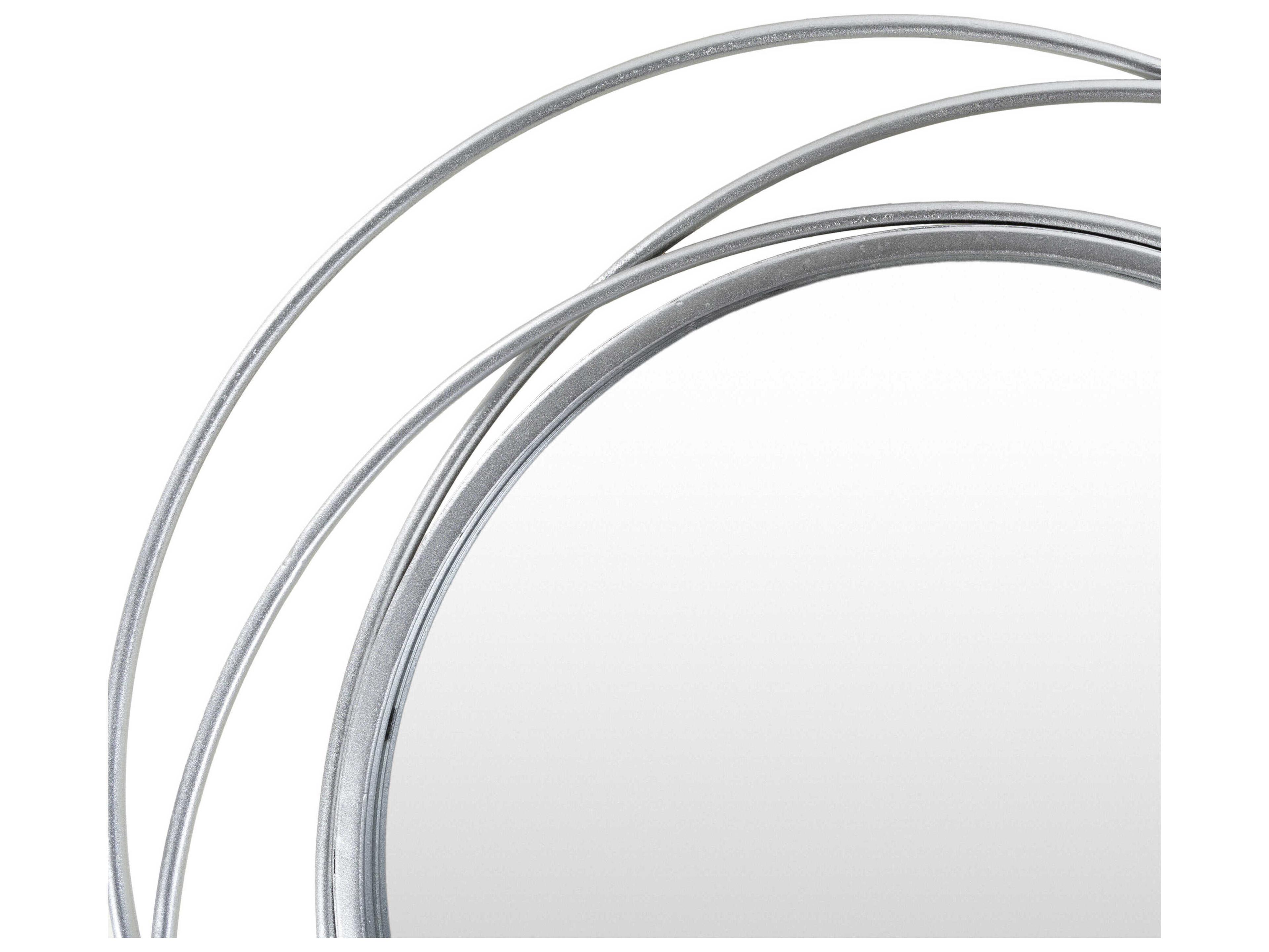 Livabliss by Surya Dixie Painted Metallic Silver Round Wall Mirror