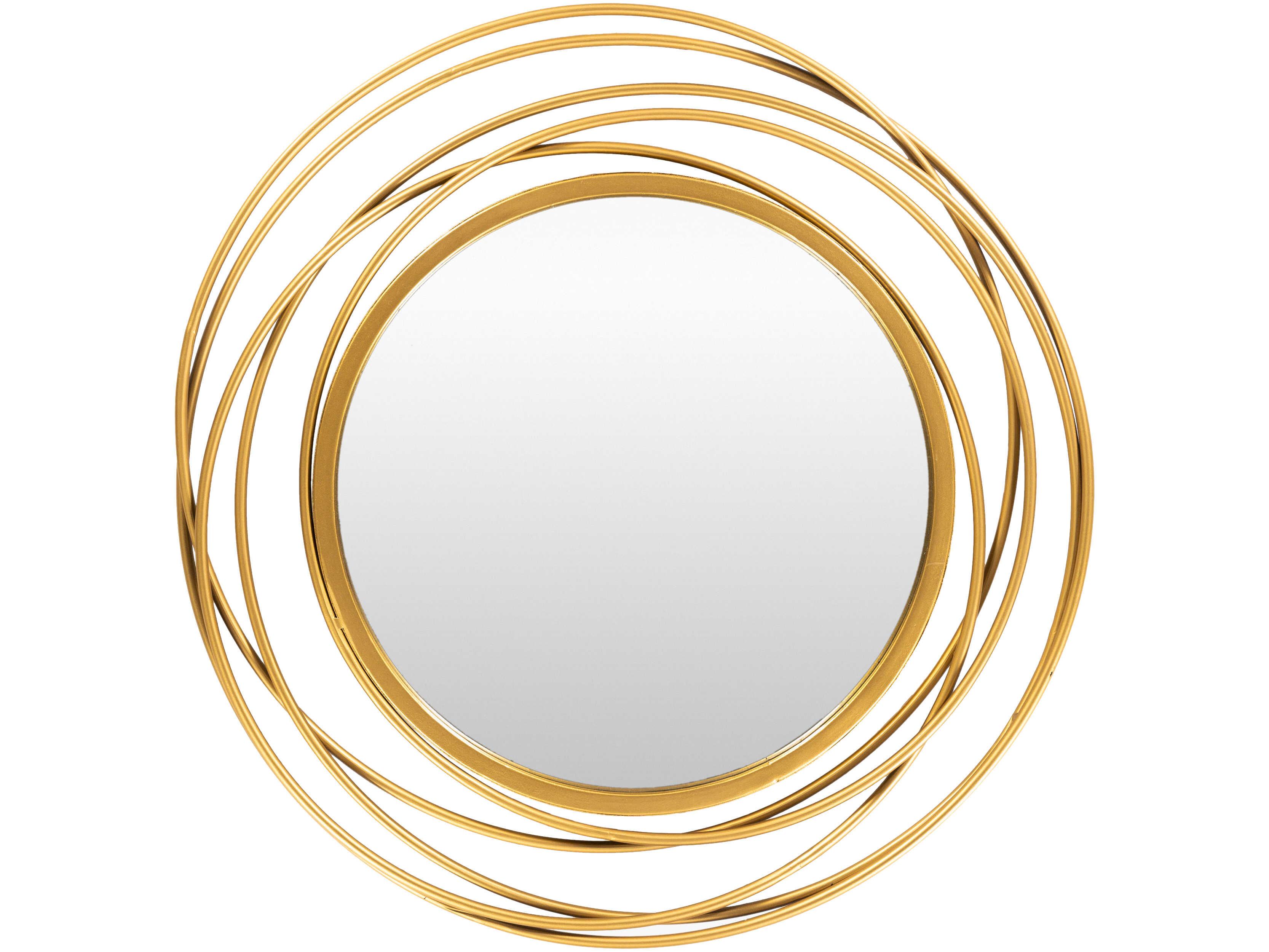 Livabliss by Surya Dixie Painted Gold Round Wall Mirror