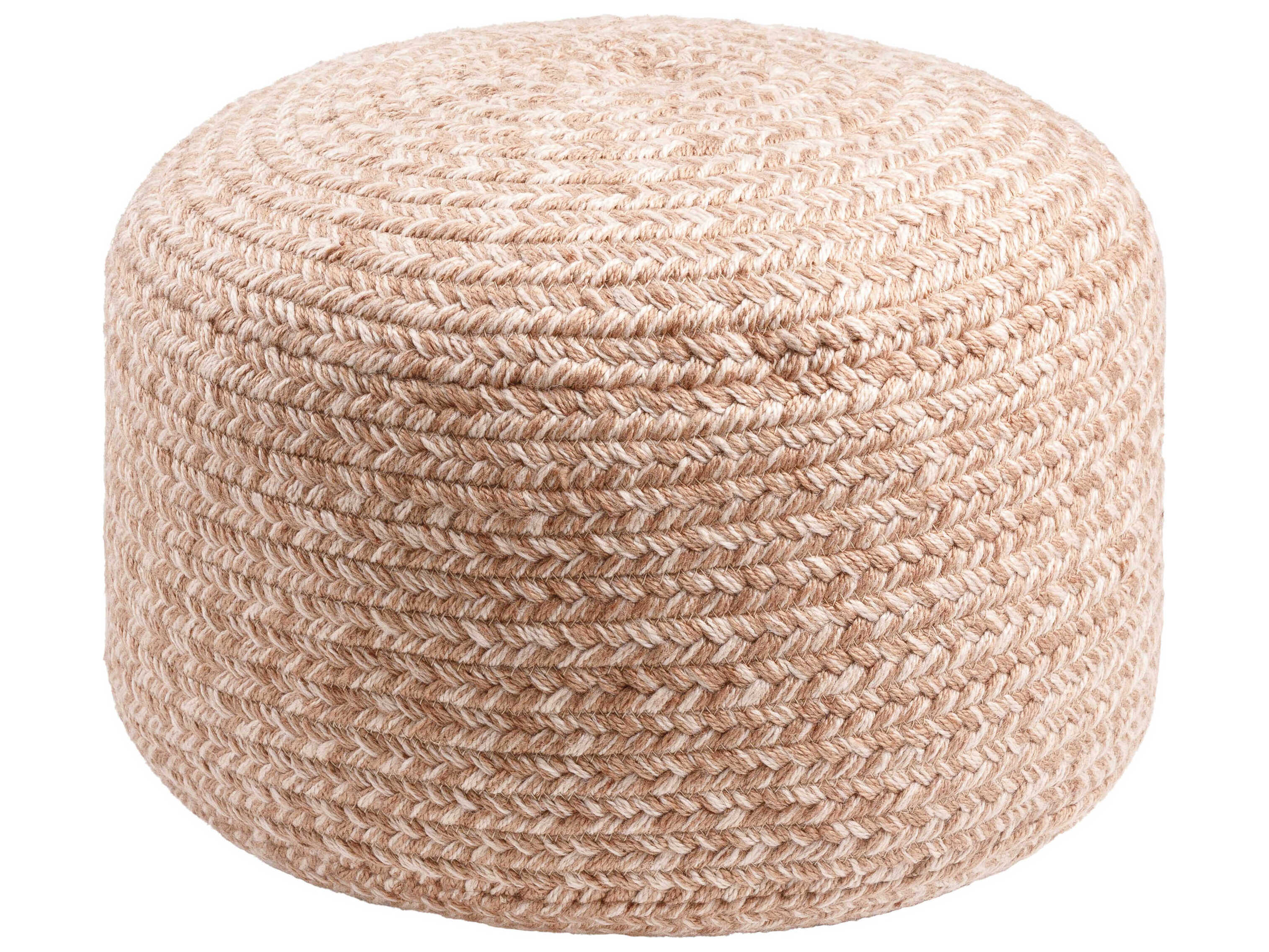 Livabliss by Surya Entwined Dusty Pink Upholstered Pouf