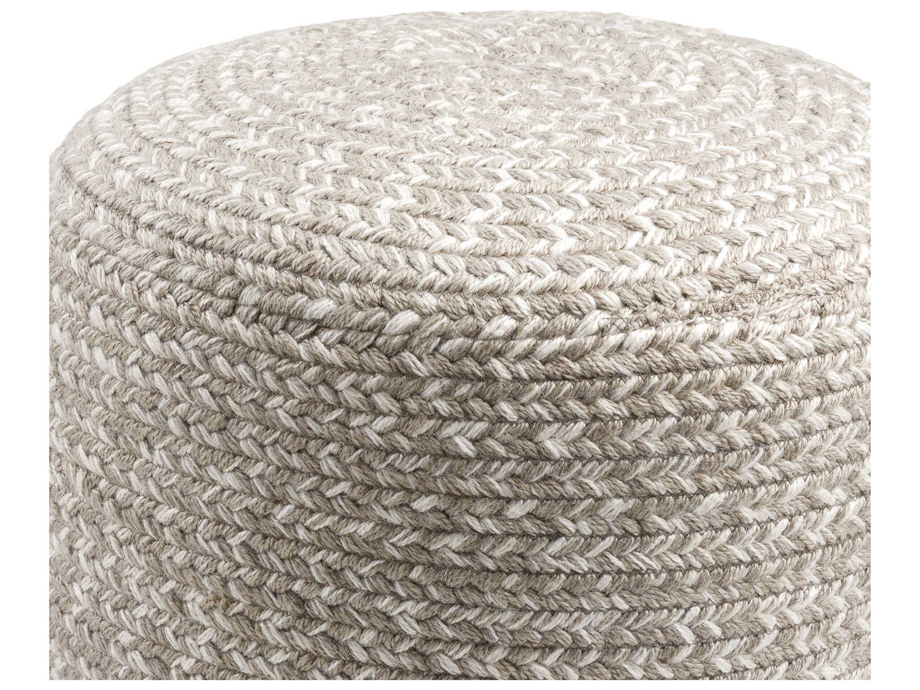 Livabliss by Surya Entwined Beige Upholstered Pouf