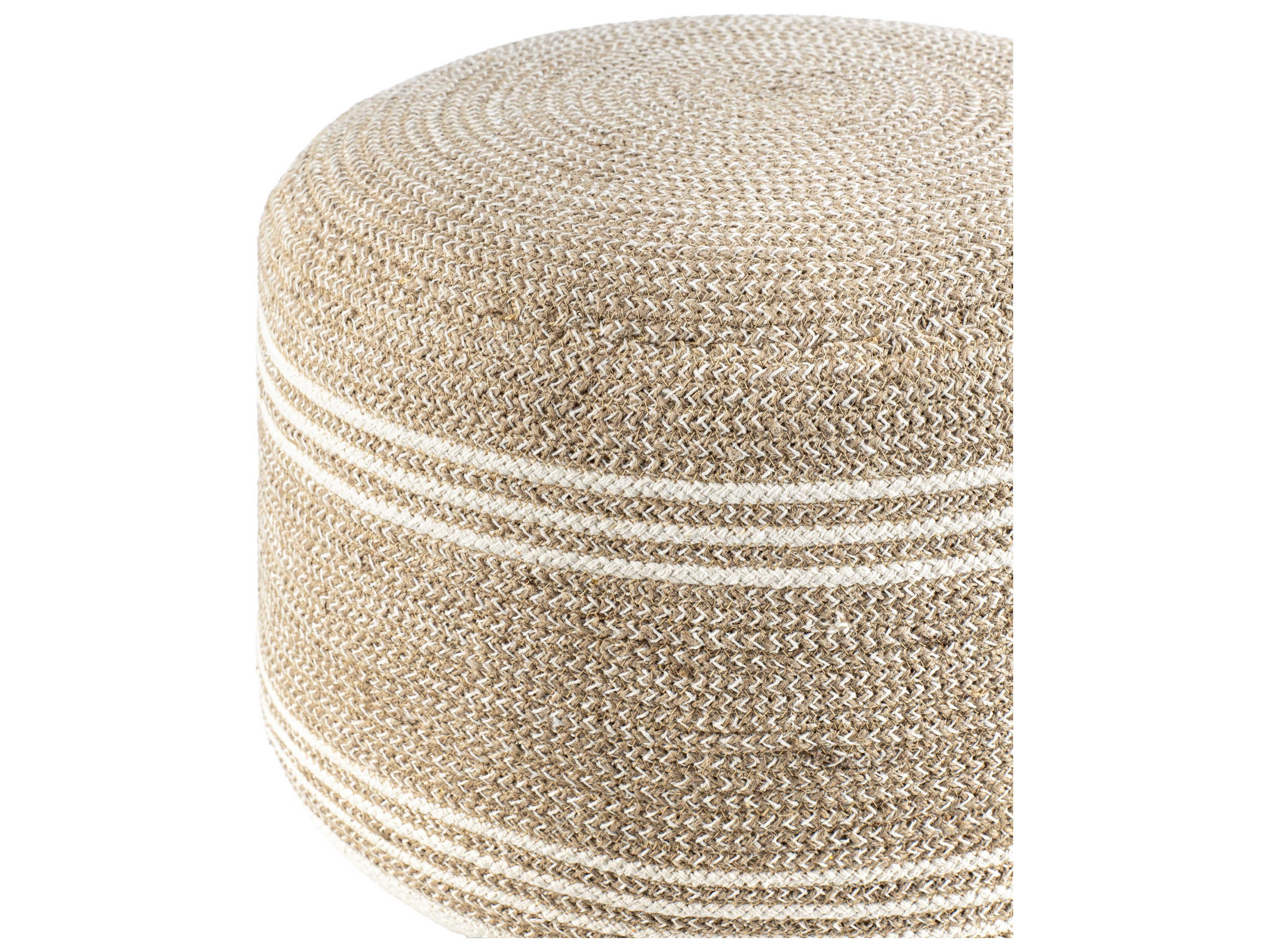 Livabliss by Surya Frankfurt Beige Pouf