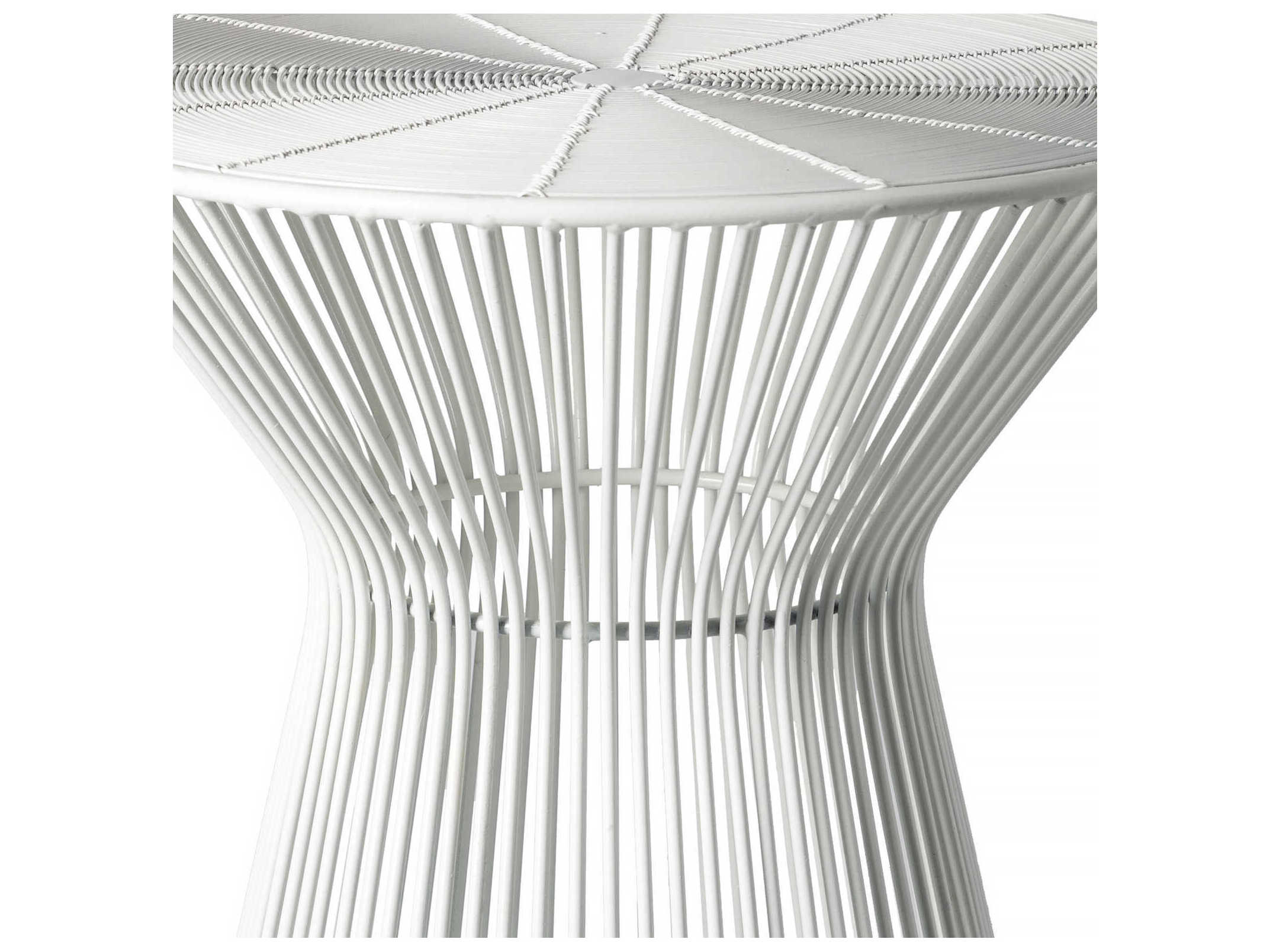 Livabliss by Surya Fife Round Metal White End Table