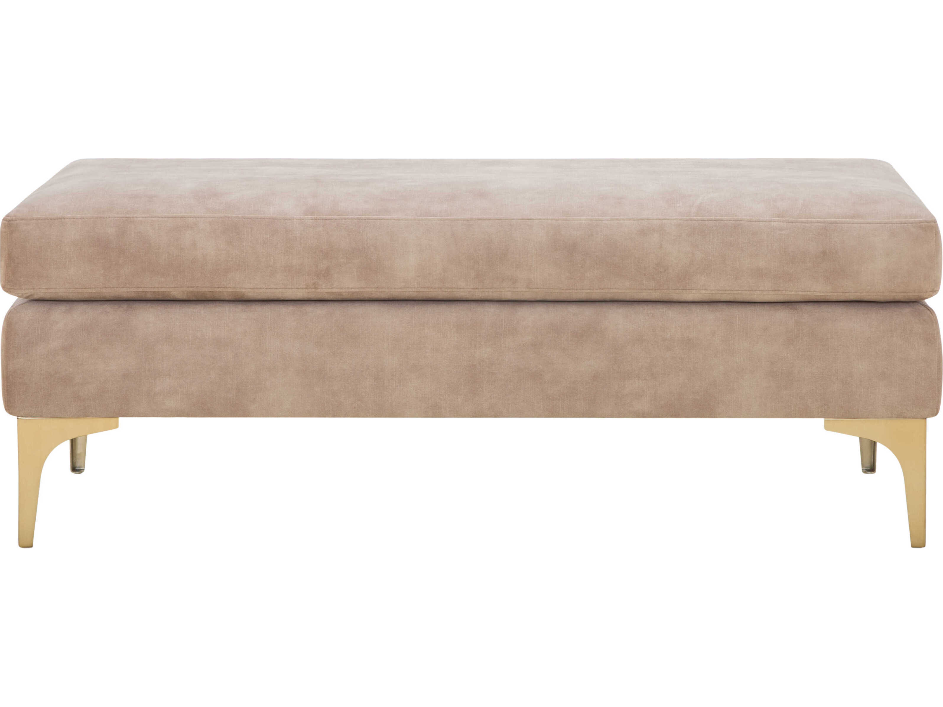 Livabliss by Surya Galey Alix Benjamin Metallic Brass Brown Upholstered Dining Bench