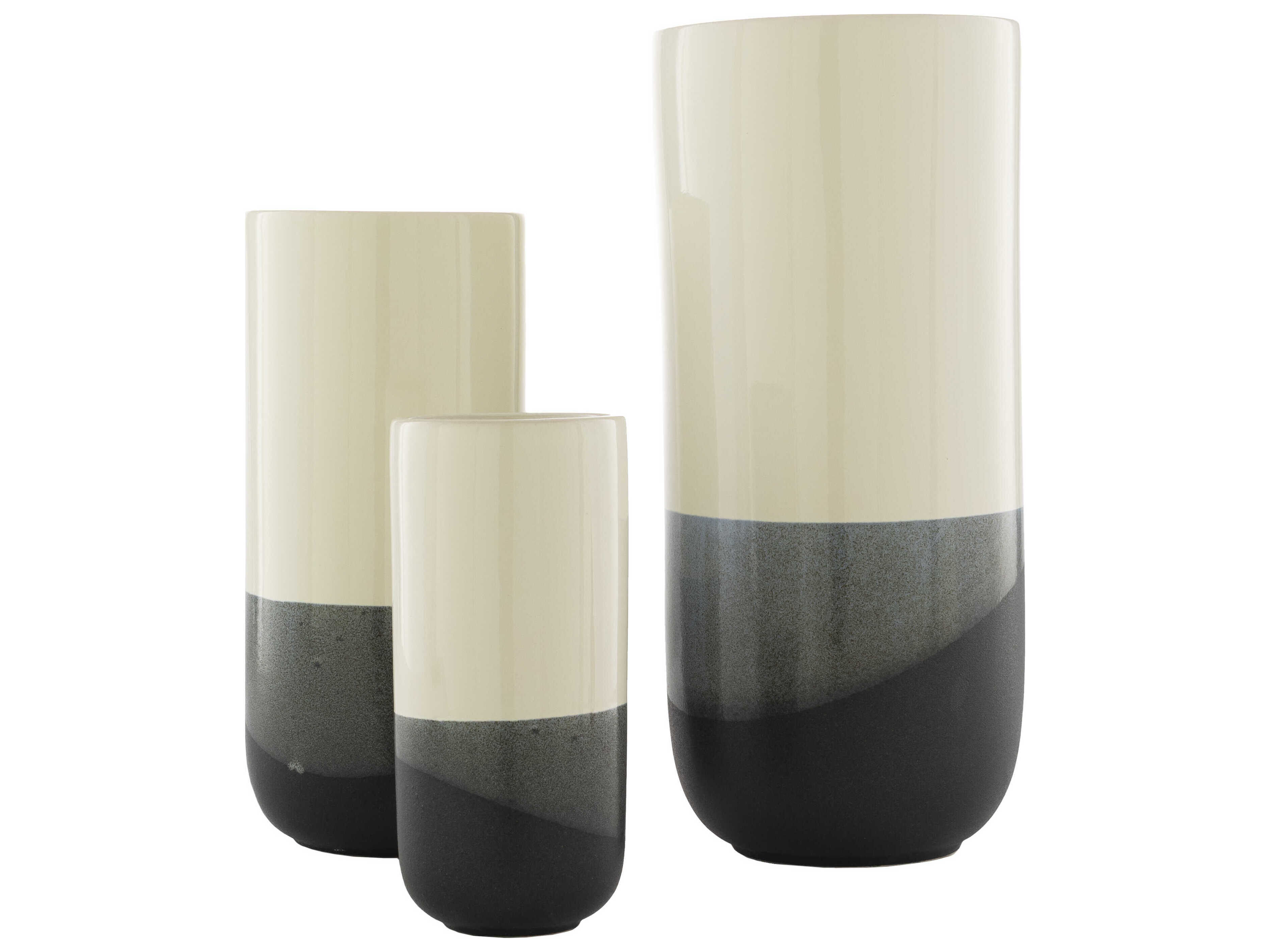 Livabliss by Surya Geo Charcoal Vase (Set of 3)