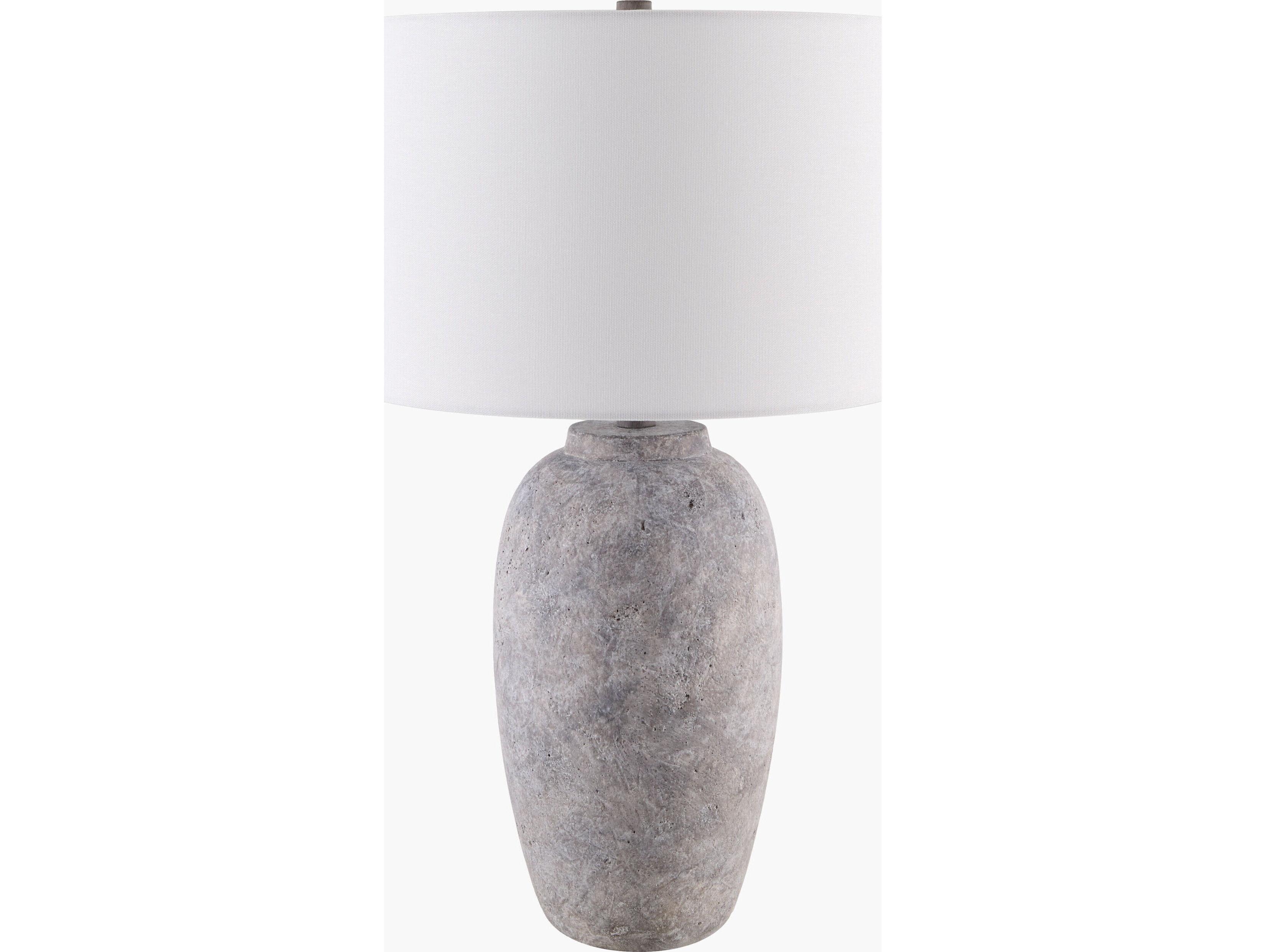 Livabliss by Surya Gasius Painted Light Gray White Linen Buffet Lamp