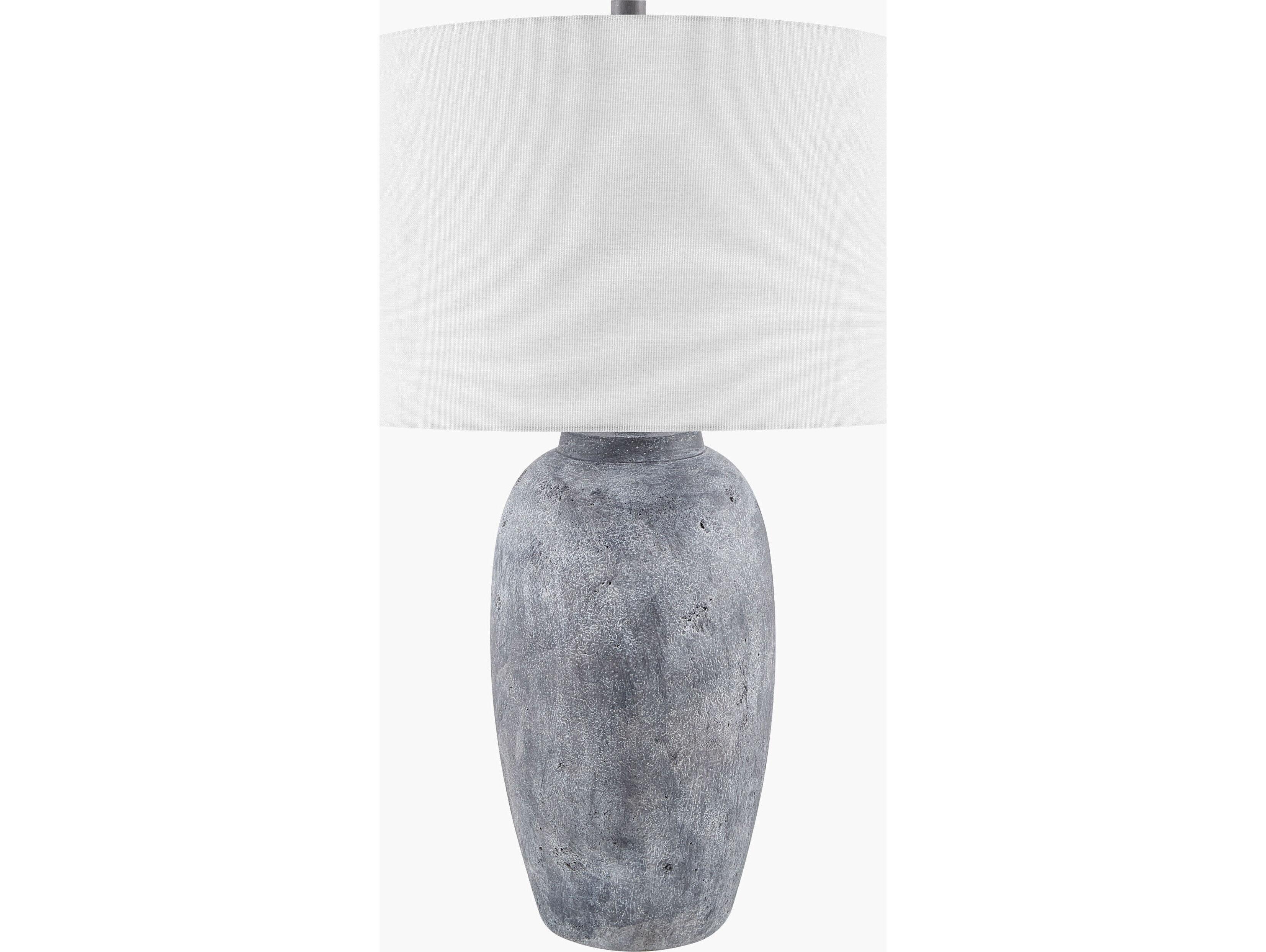 Livabliss by Surya Gasius Painted Gray White Linen Buffet Lamp
