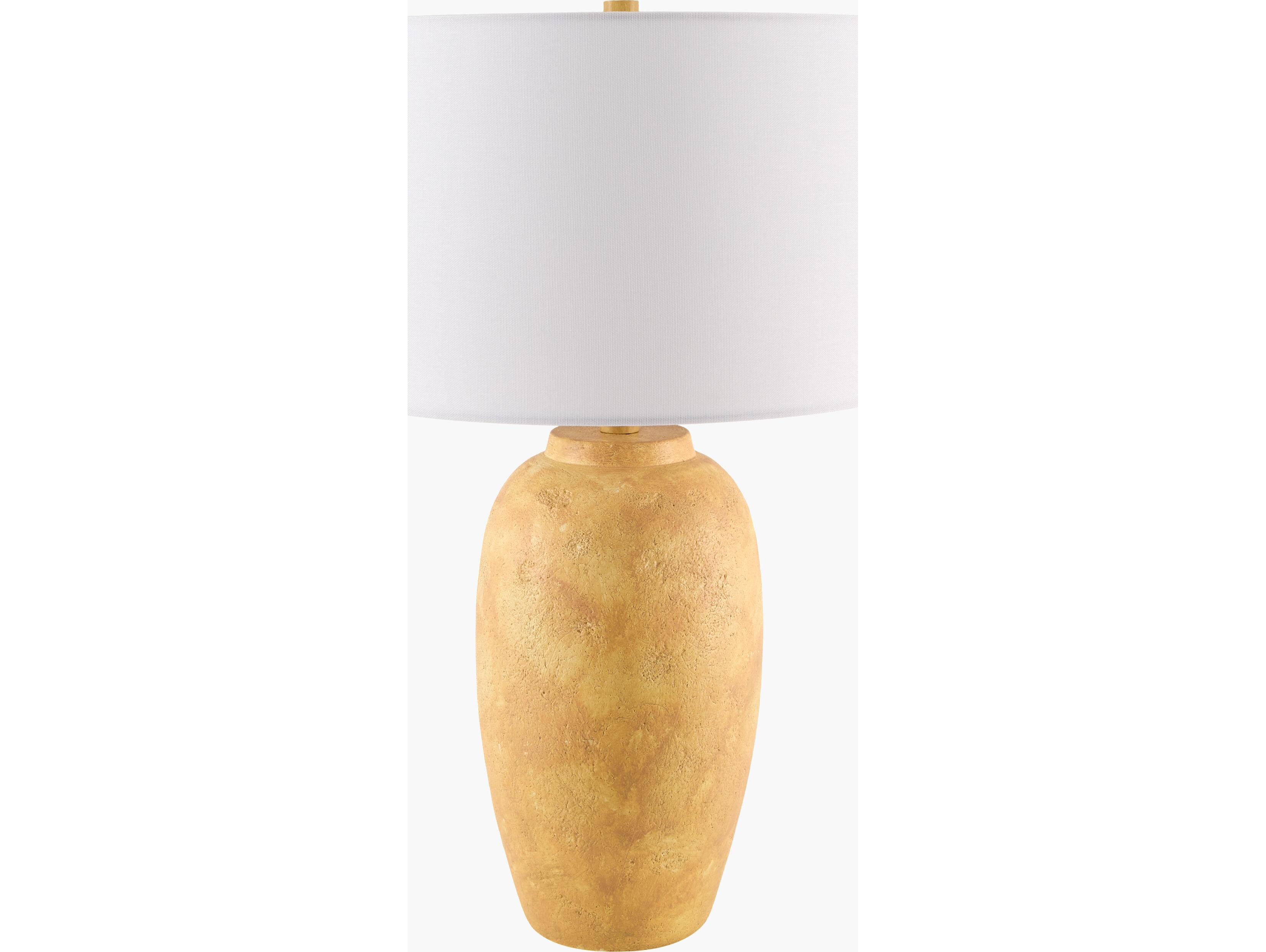 Livabliss by Surya Gasius Painted Yellow White Linen Buffet Lamp