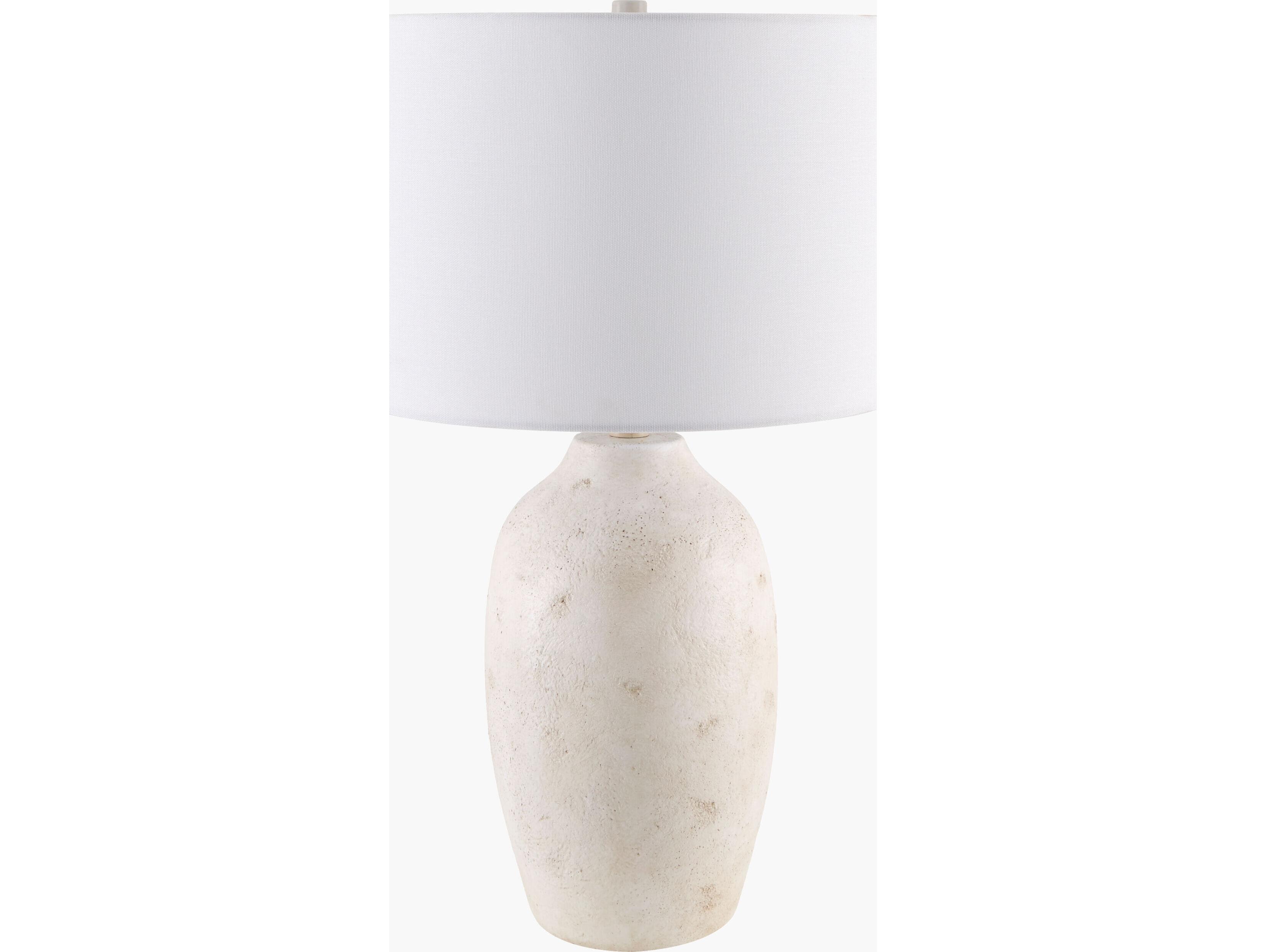 Livabliss by Surya Gasius Painted White Linen Buffet Lamp