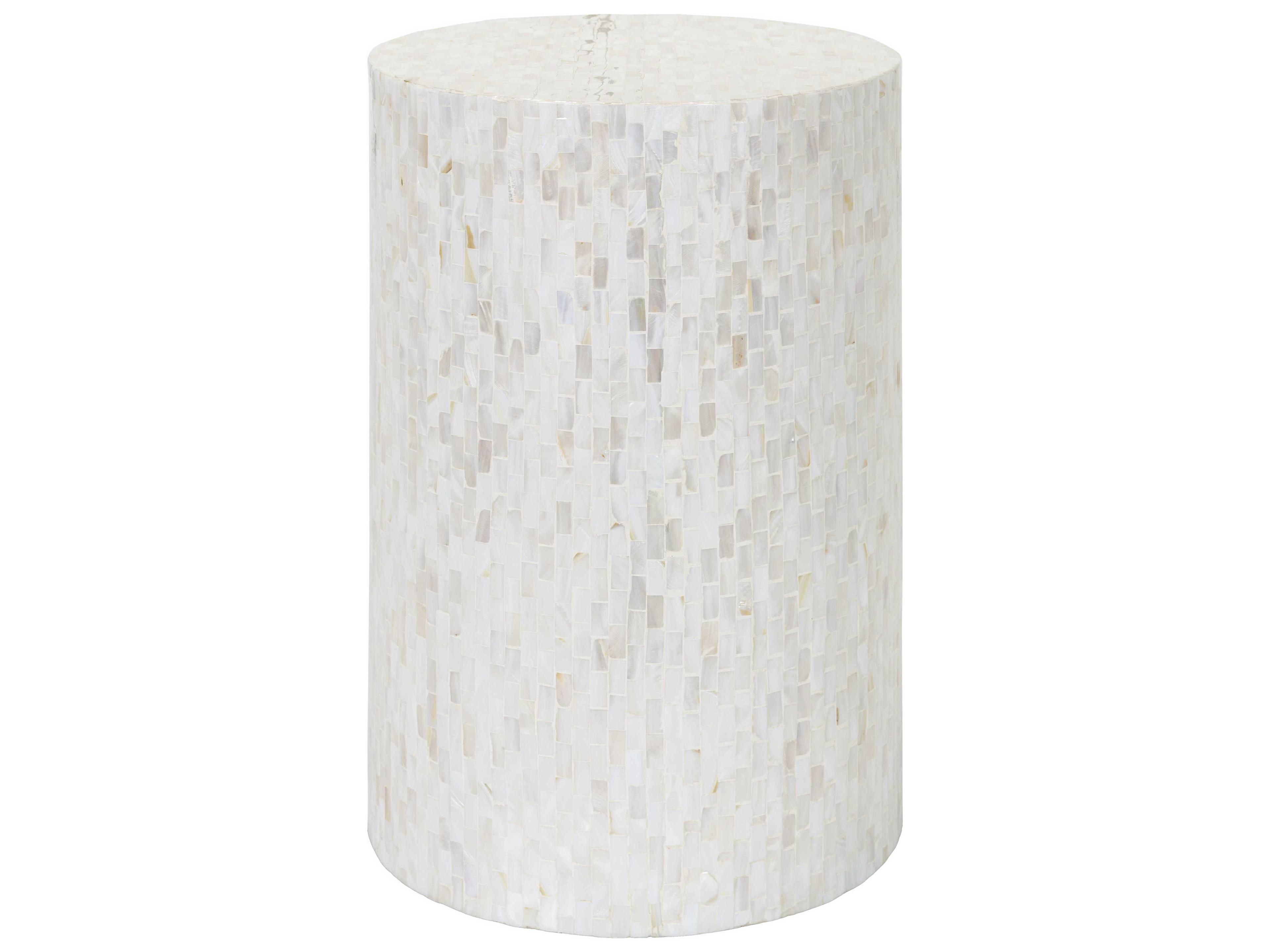 Livabliss by Surya Iridescent Round Ivory Gray End Table