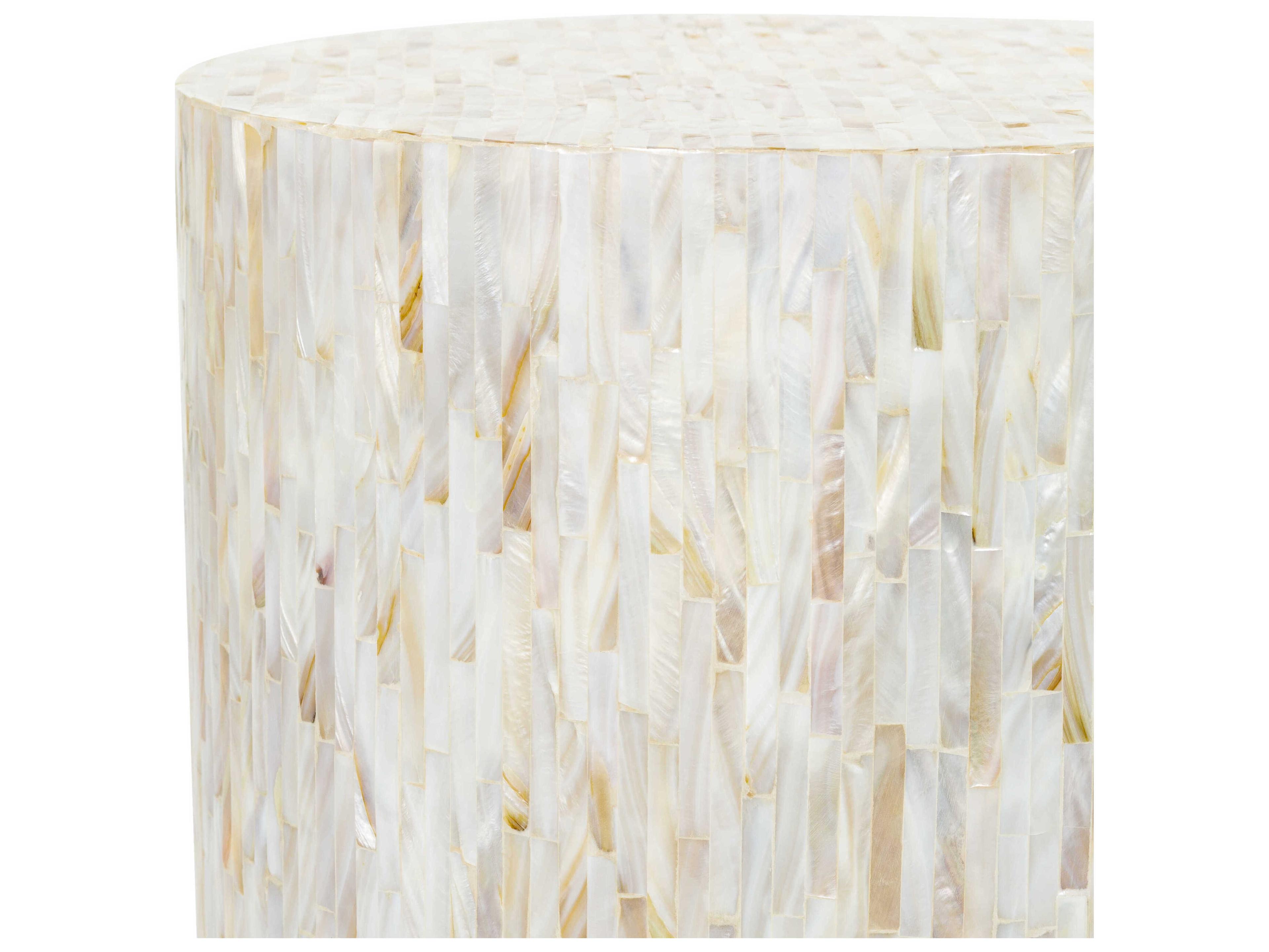 Livabliss by Surya Iridescent Round Tan Ivory End Table