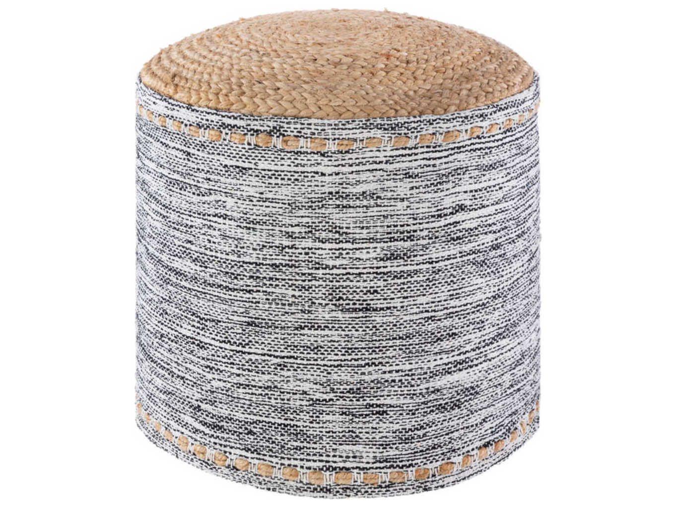 Livabliss by Surya Kai Khaki Black White Brown Ottoman