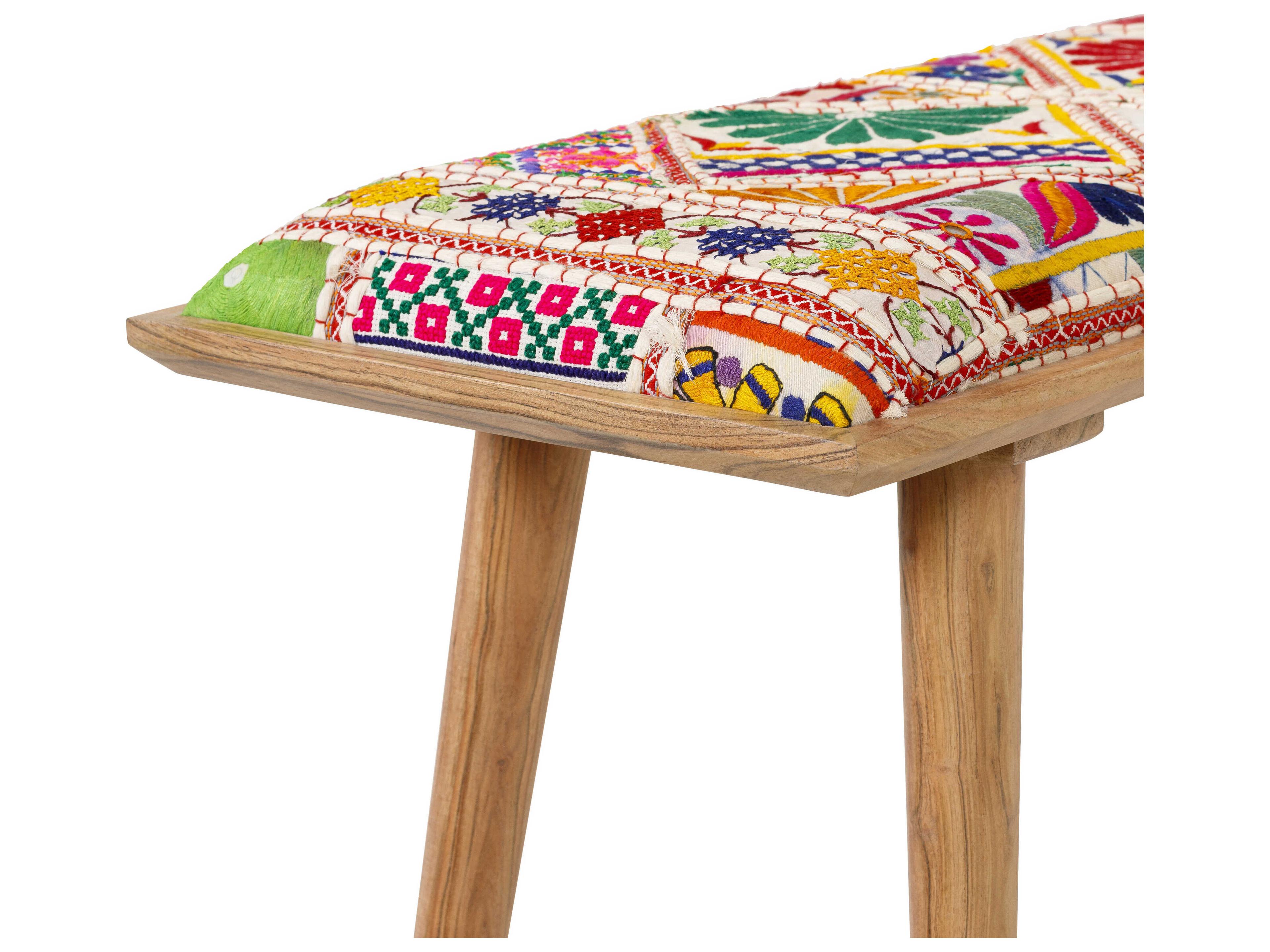Livabliss by Surya Karma Cream Upholstered Accent Bench