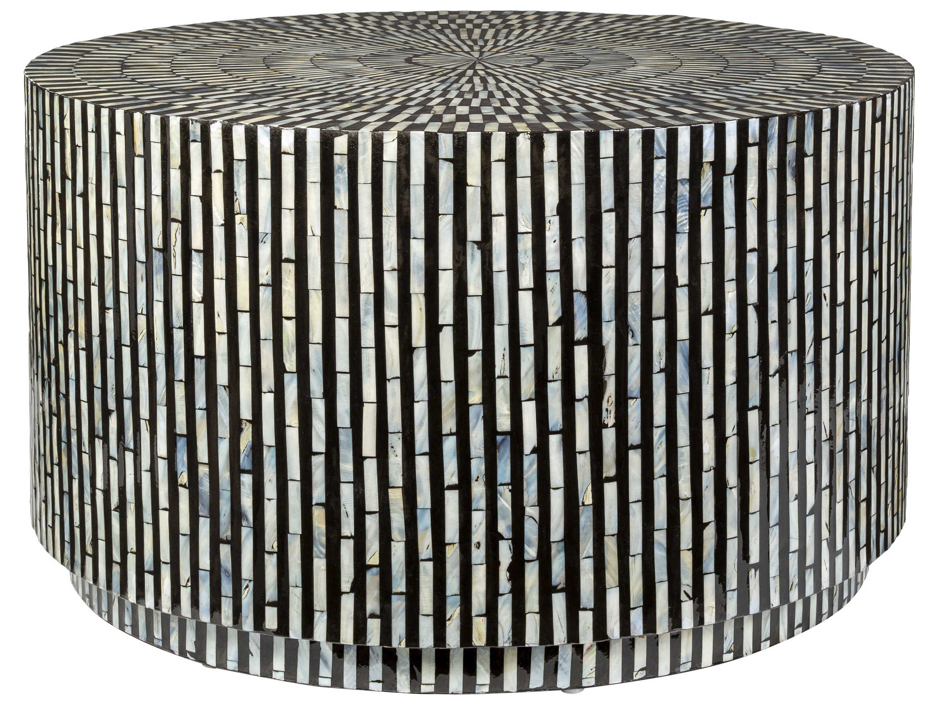 Luxecor Blissful Round Black Cream Coffee Table