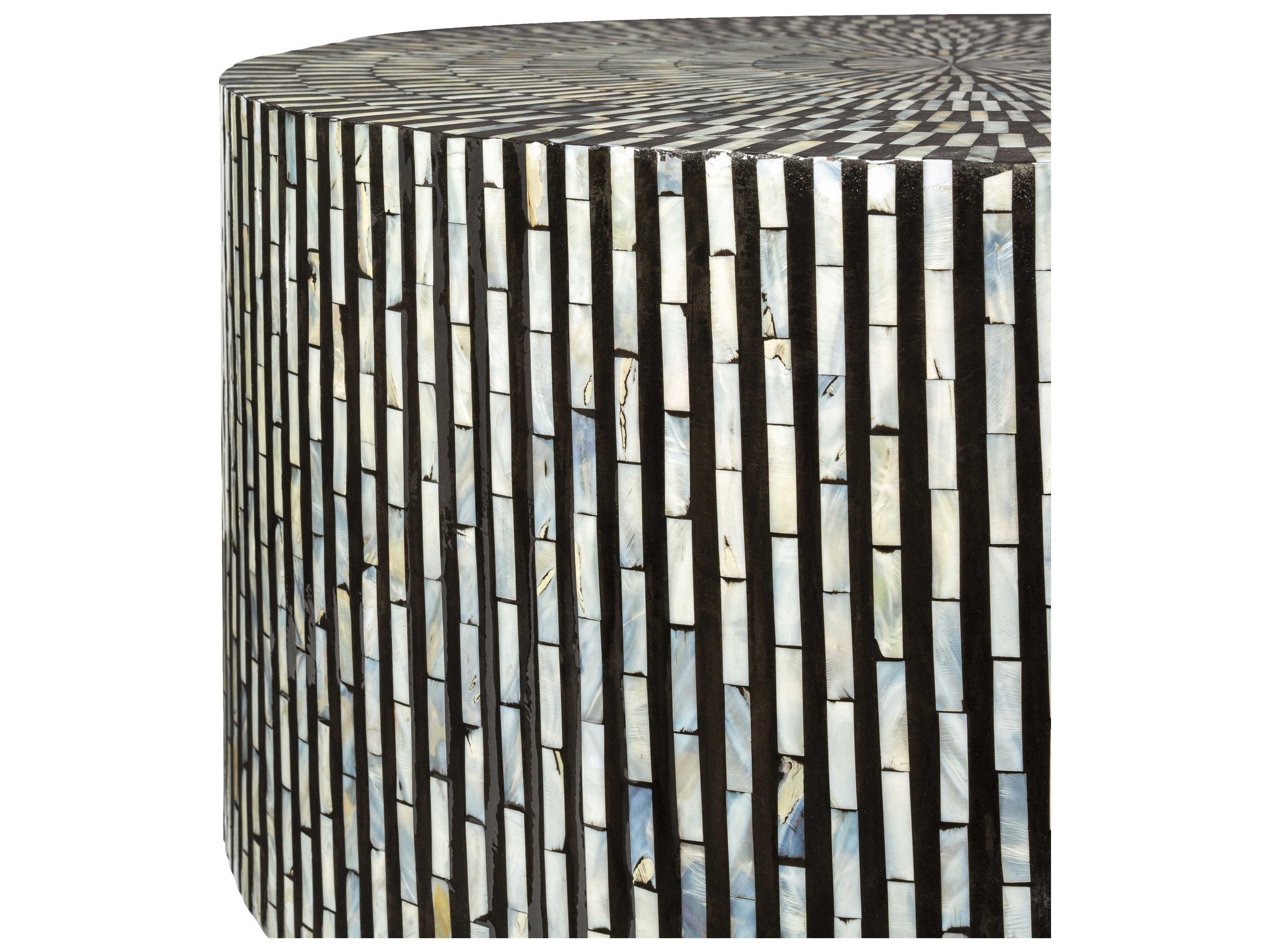 Luxecor Blissful Round Black Cream Coffee Table