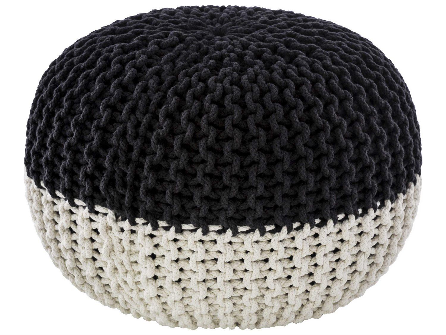 Livabliss by Surya Malmo Black White Ottoman