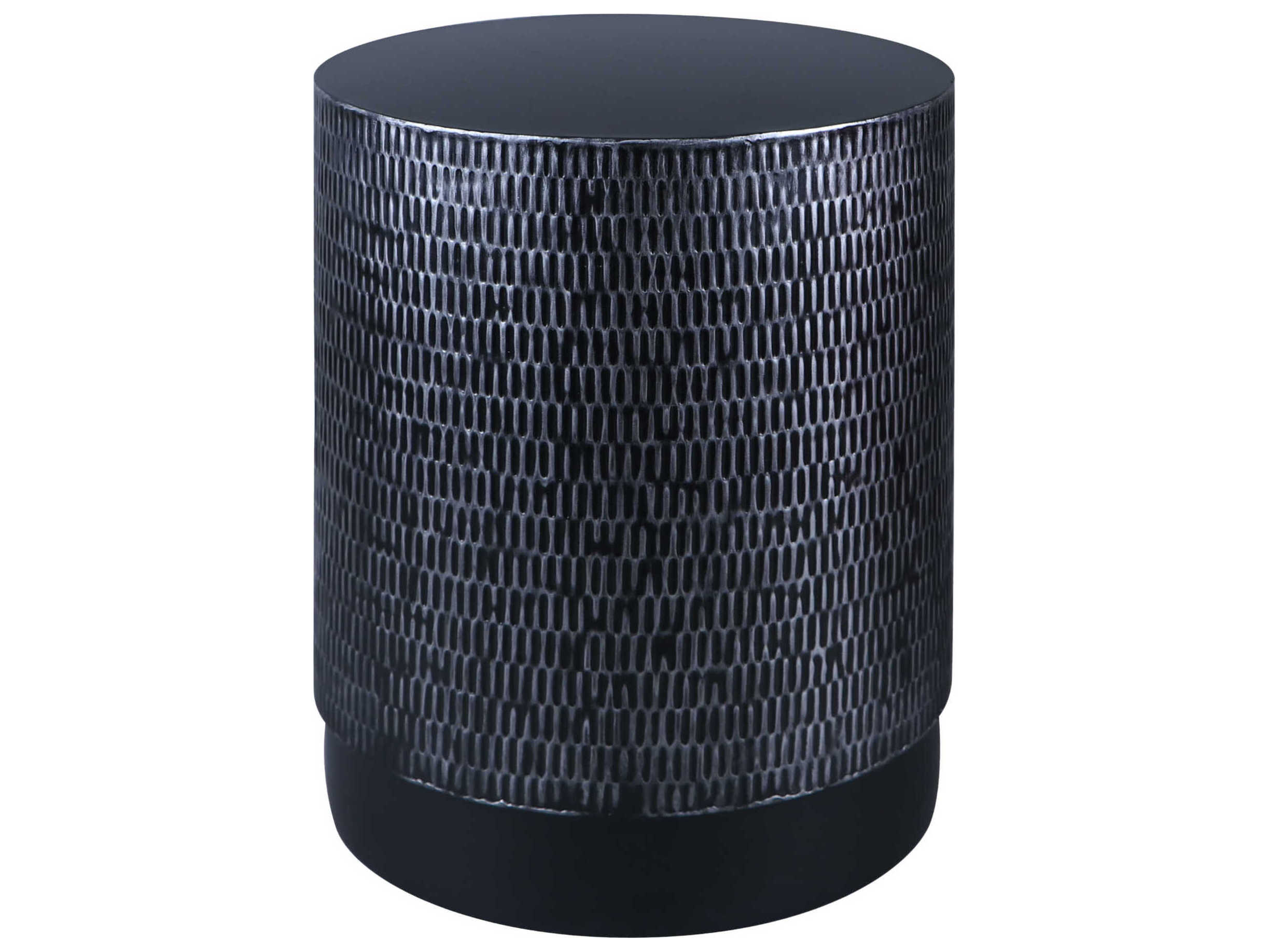 Livabliss by Surya Amenet Round Metal Silver Gray Black End Table