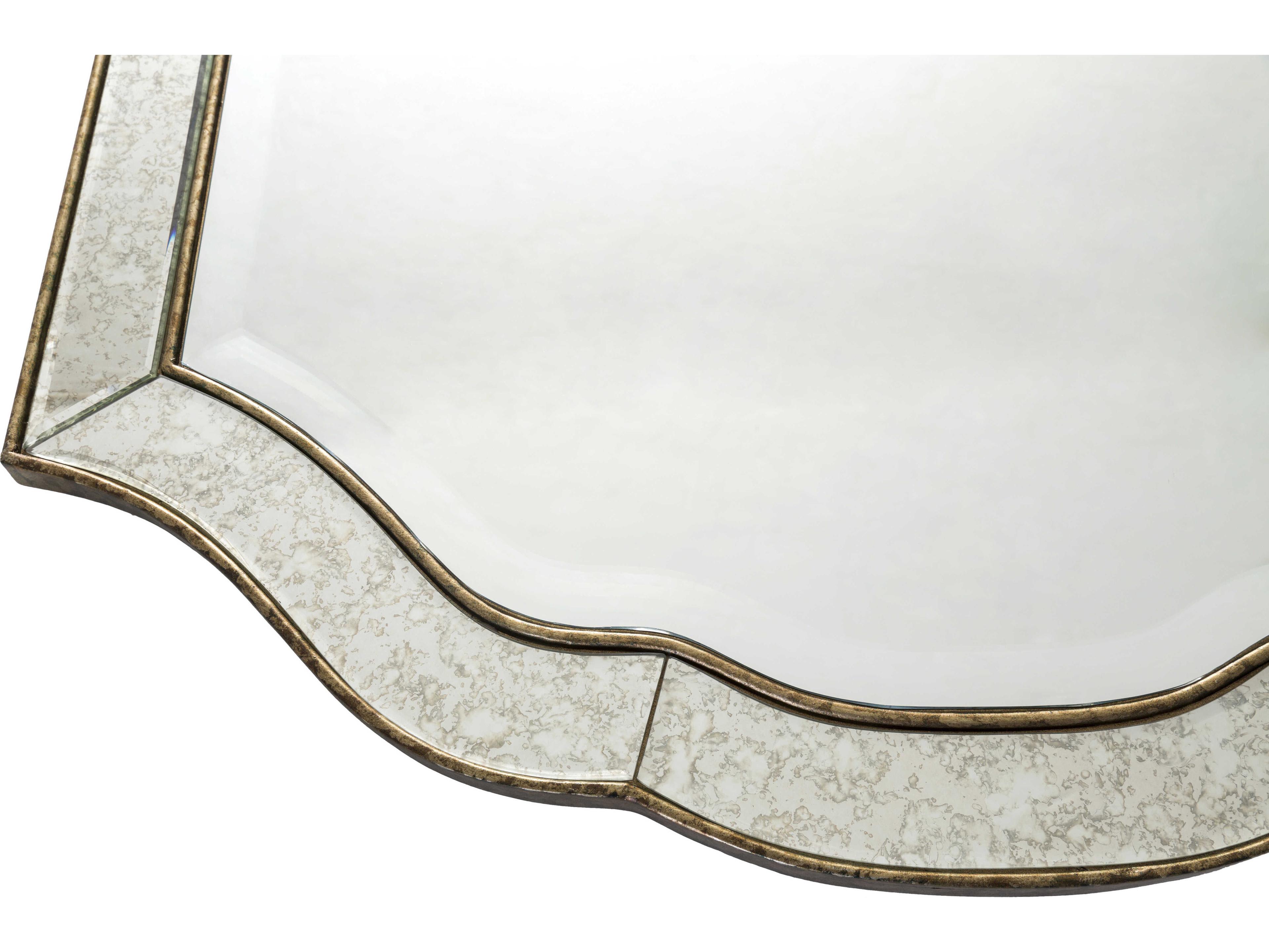 Livabliss by Surya Oleander Antiqued Gilded Metallic Silver Gold Wall Mirror