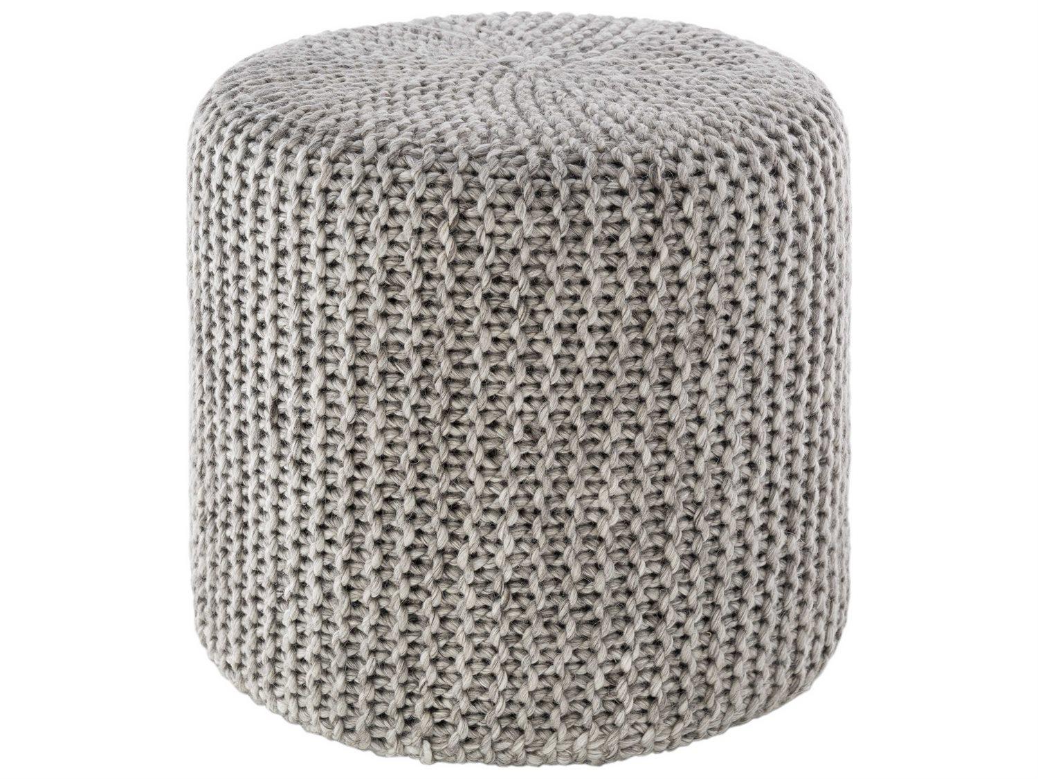 Livabliss by Surya Prado Light Gray Upholstered Ottoman