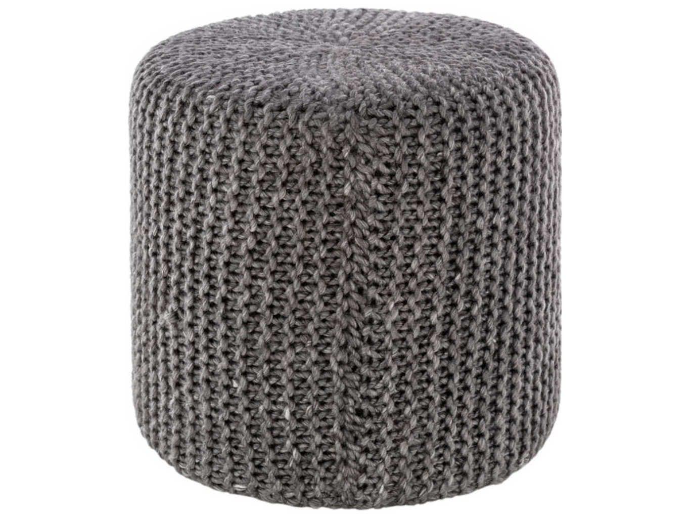 Livabliss by Surya Prado Charcoal Gray Upholstered Ottoman