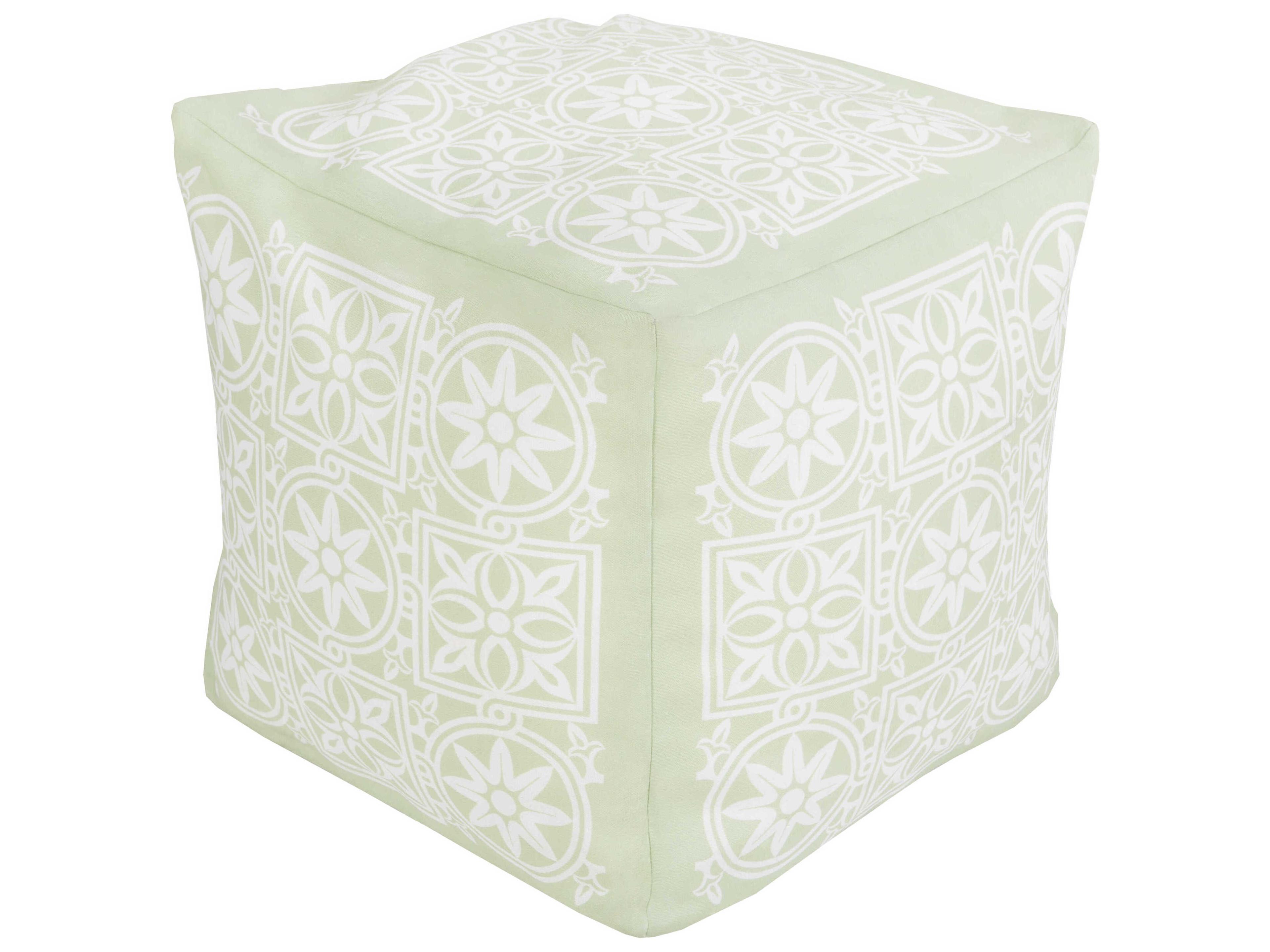 Livabliss by Surya Rain Seafoam Green Upholstered Pouf