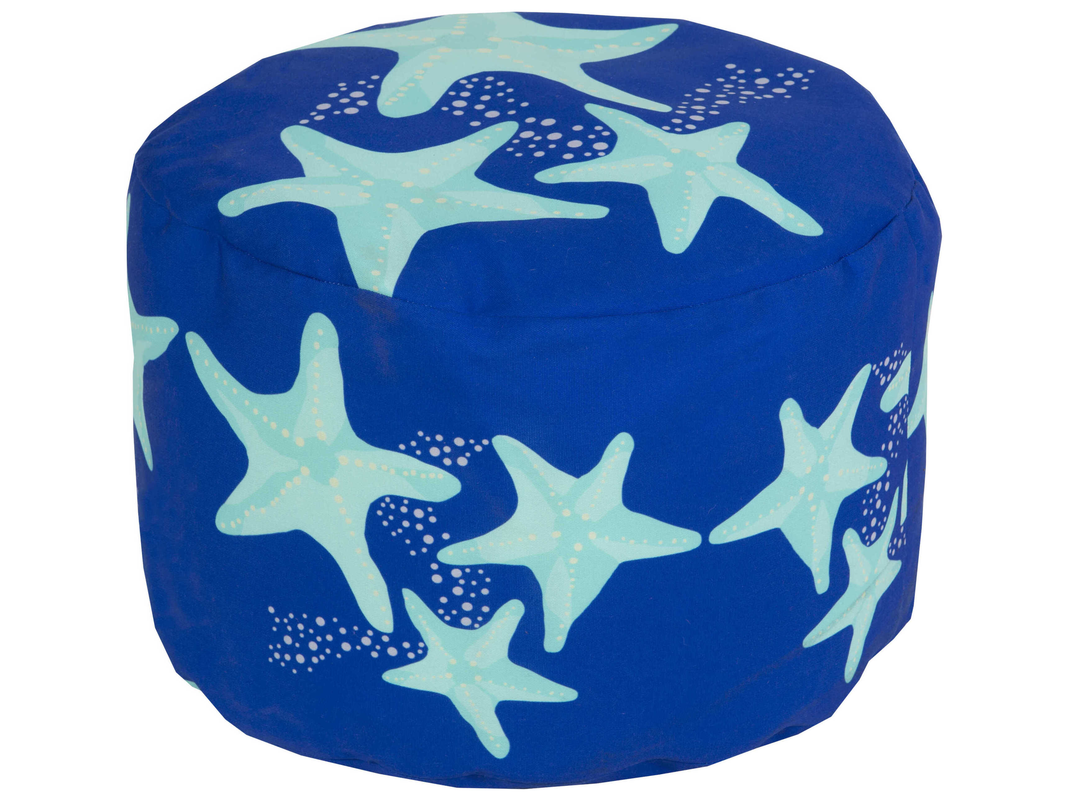 Livabliss by Surya Rain Blue Upholstered Pouf