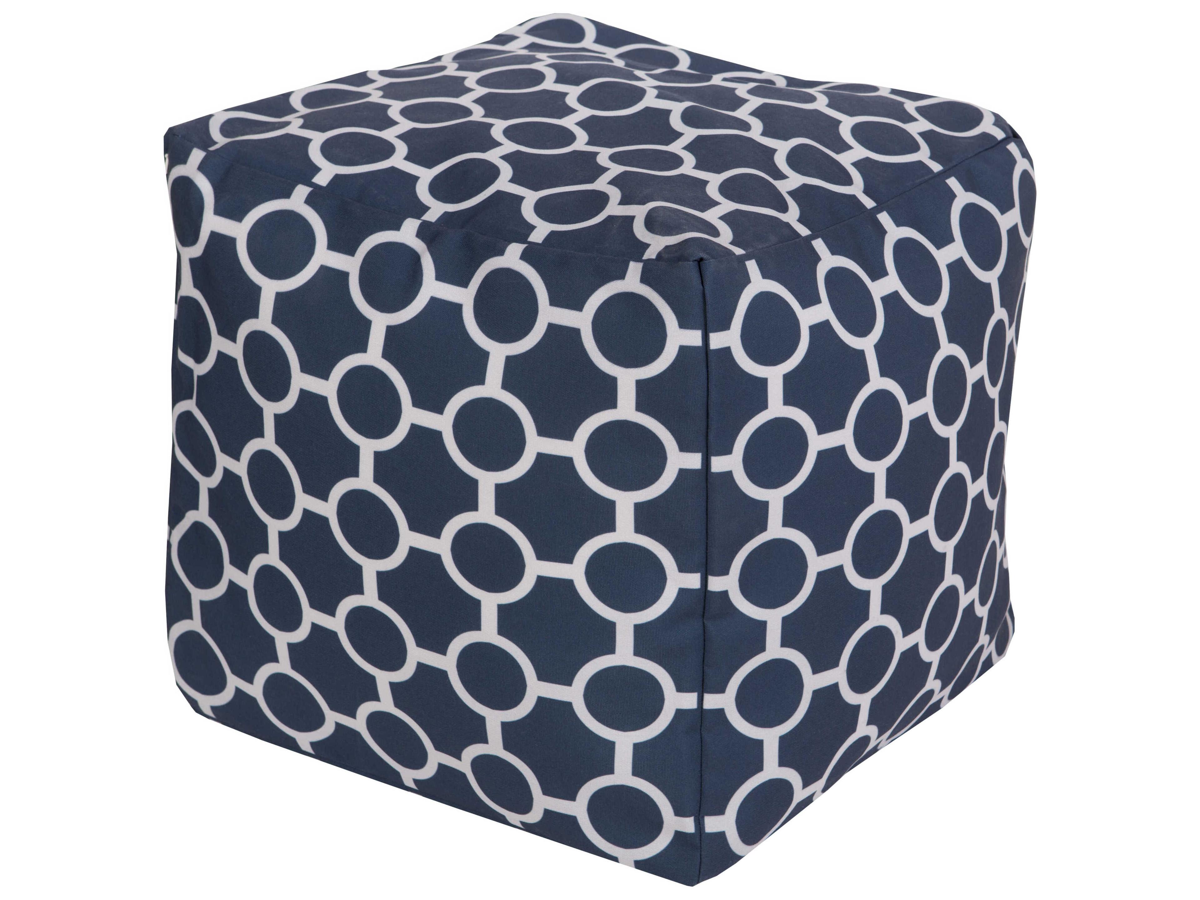 Livabliss by Surya Rain Dark Blue Upholstered Pouf