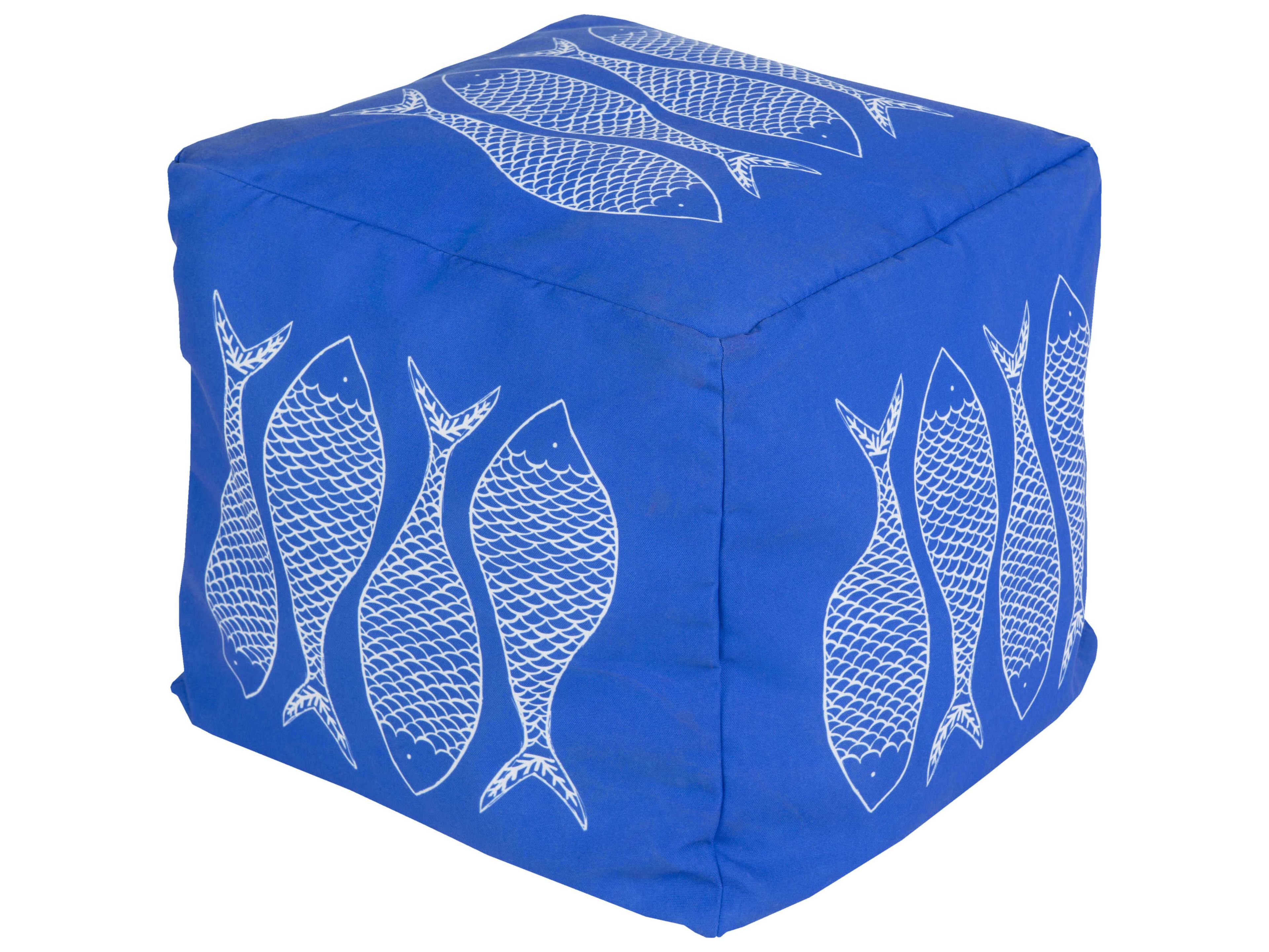 Livabliss by Surya Rain Dark Blue Upholstered Pouf