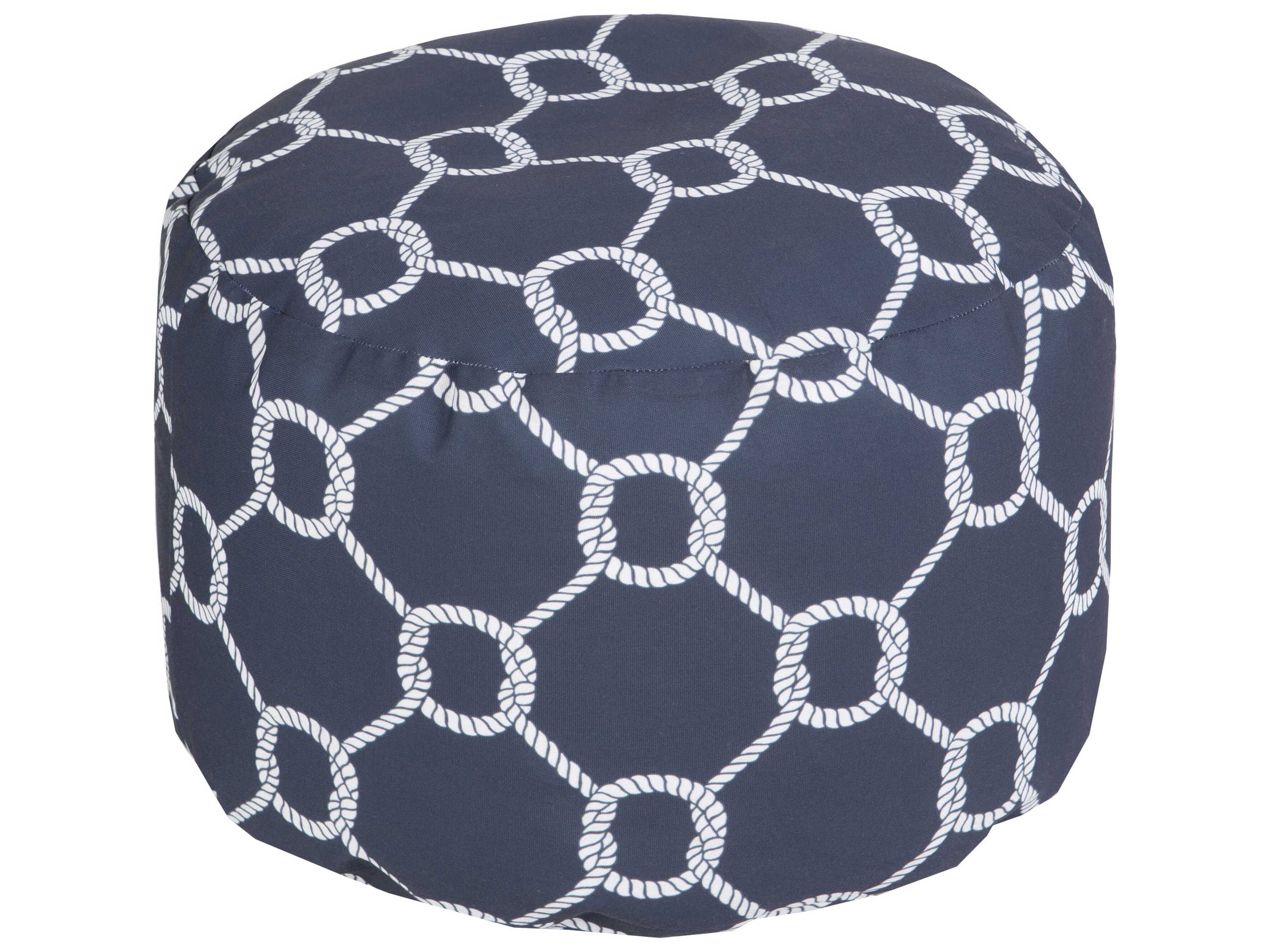 Livabliss by Surya Rain Blue Upholstered Pouf
