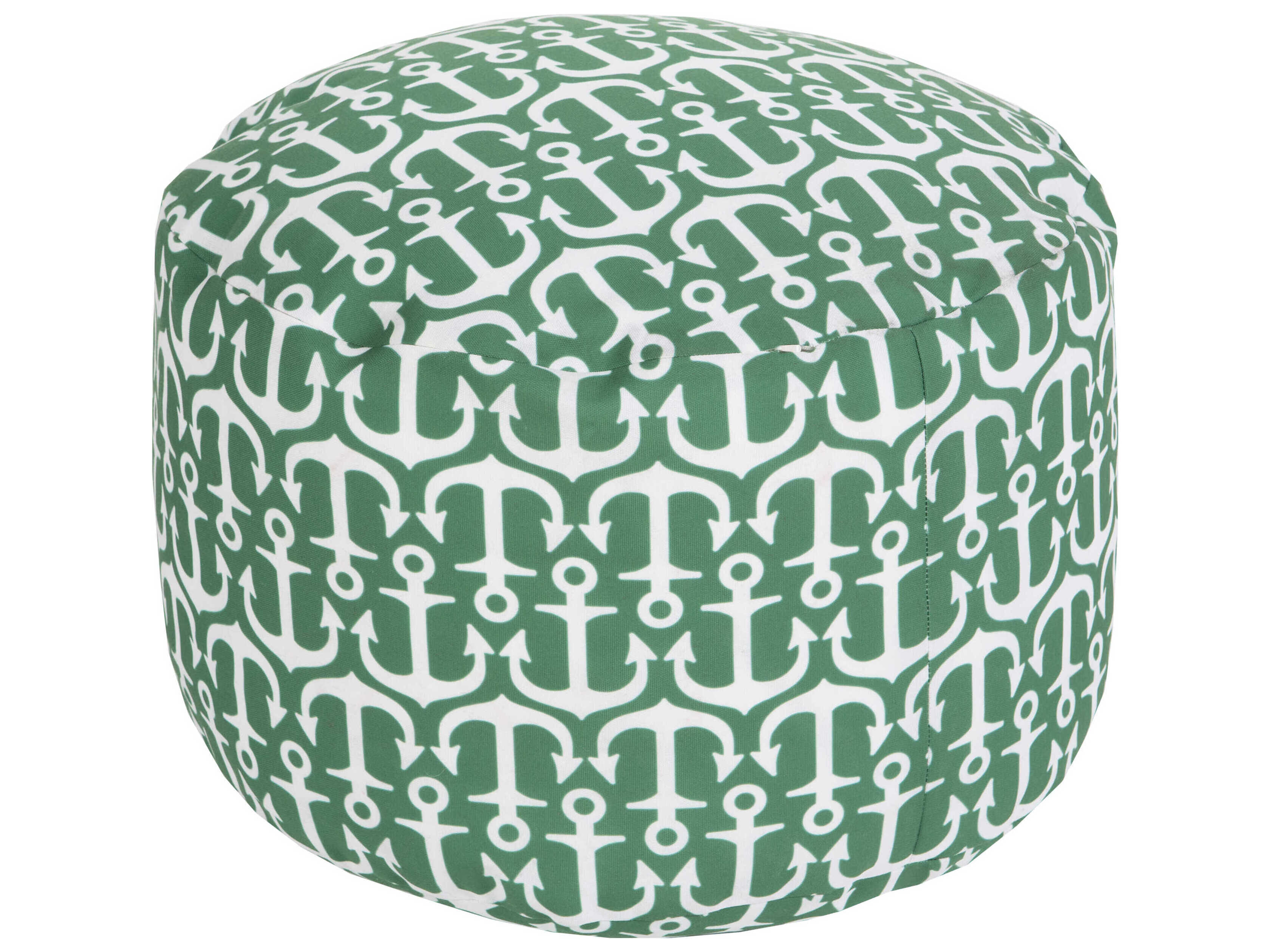 Livabliss by Surya Rain Green Upholstered Pouf