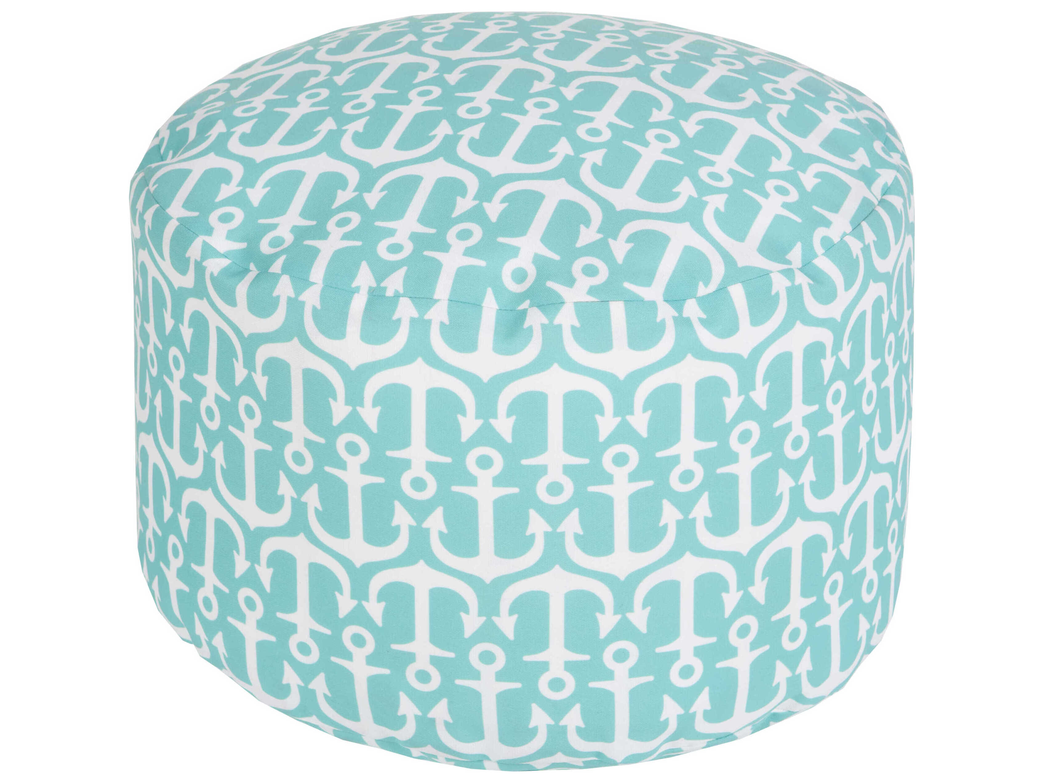 Livabliss by Surya Rain Blue Upholstered Pouf