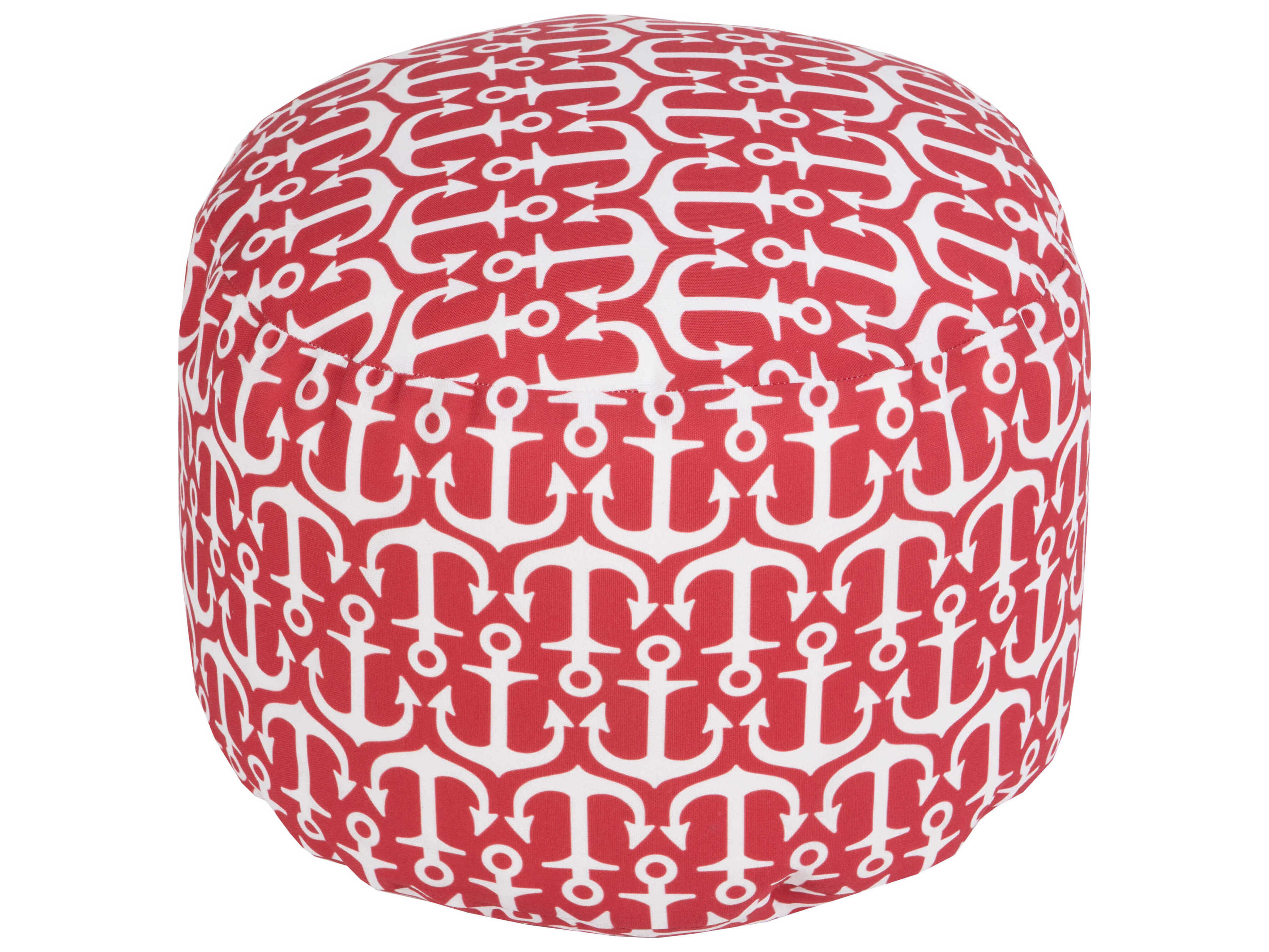 Livabliss by Surya Rain Red Upholstered Pouf