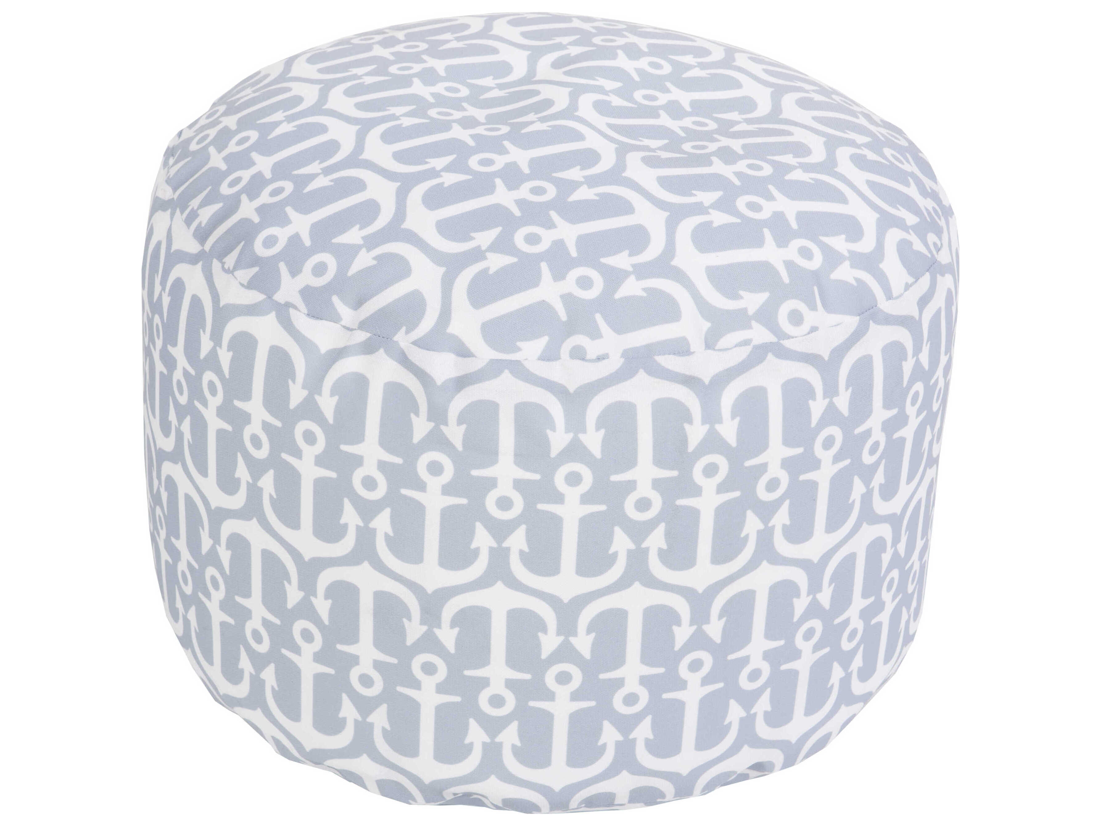 Livabliss by Surya Rain Gray Upholstered Pouf
