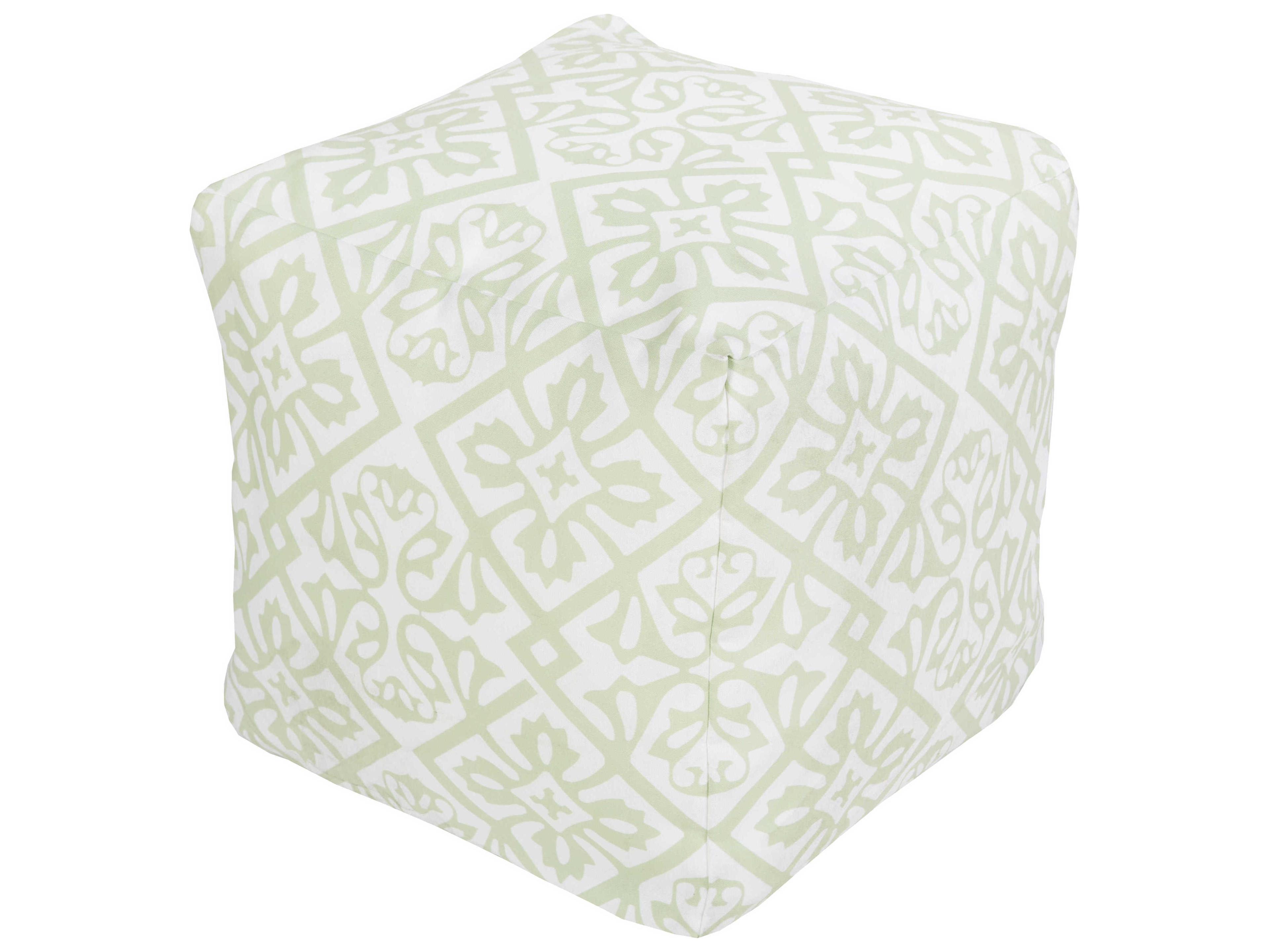 Livabliss by Surya Rain Seafoam Blush Green Upholstered Pouf