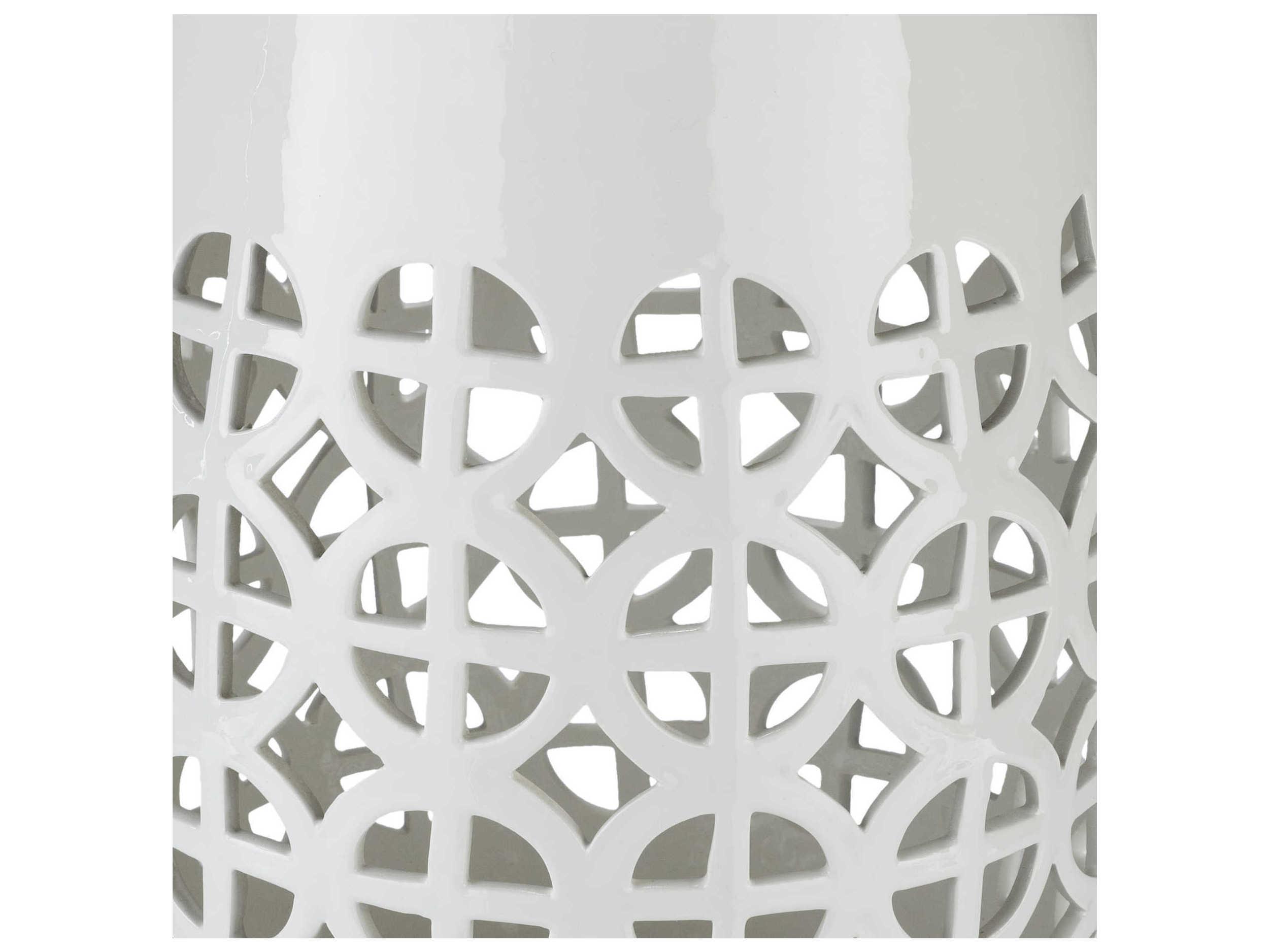 Livabliss by Surya Ridgeway White Garden Stool