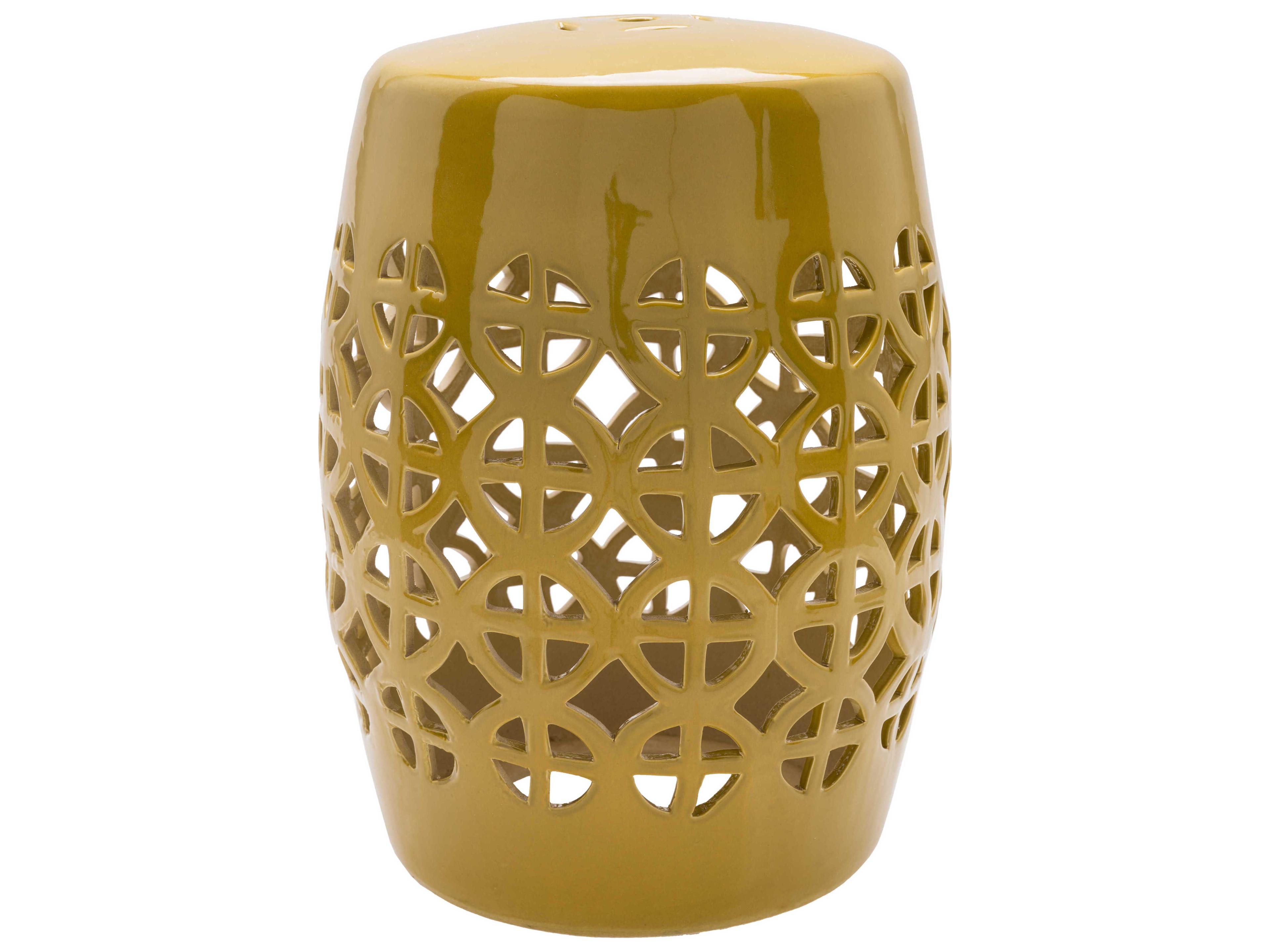 Livabliss by Surya Ridgeway Mustard Yellow Garden Stool