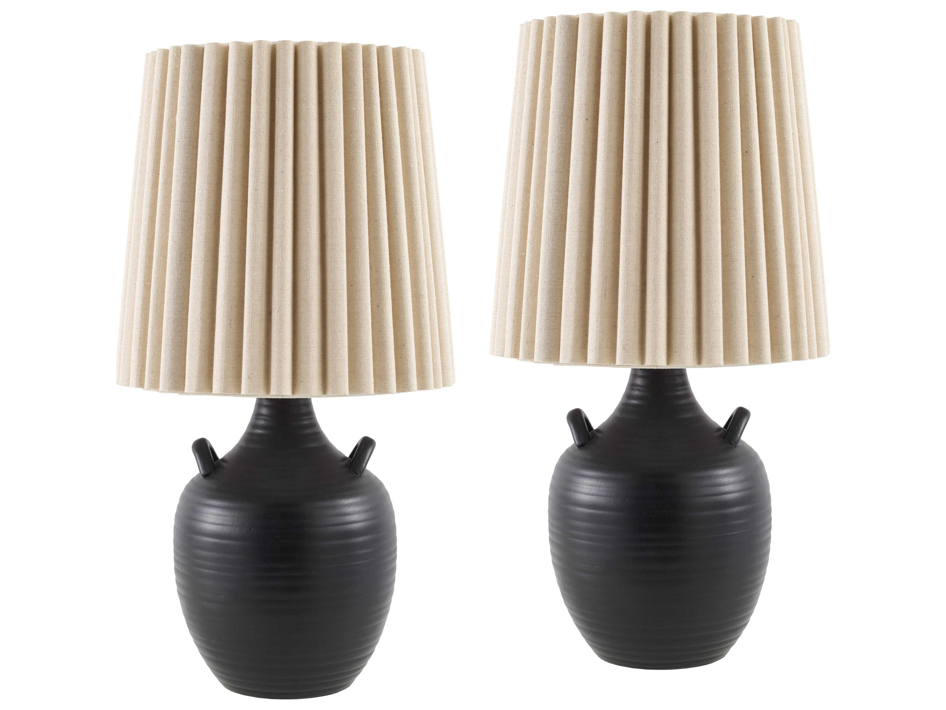 Livabliss by Surya Sunken Black Table Lamp (Set of 2)
